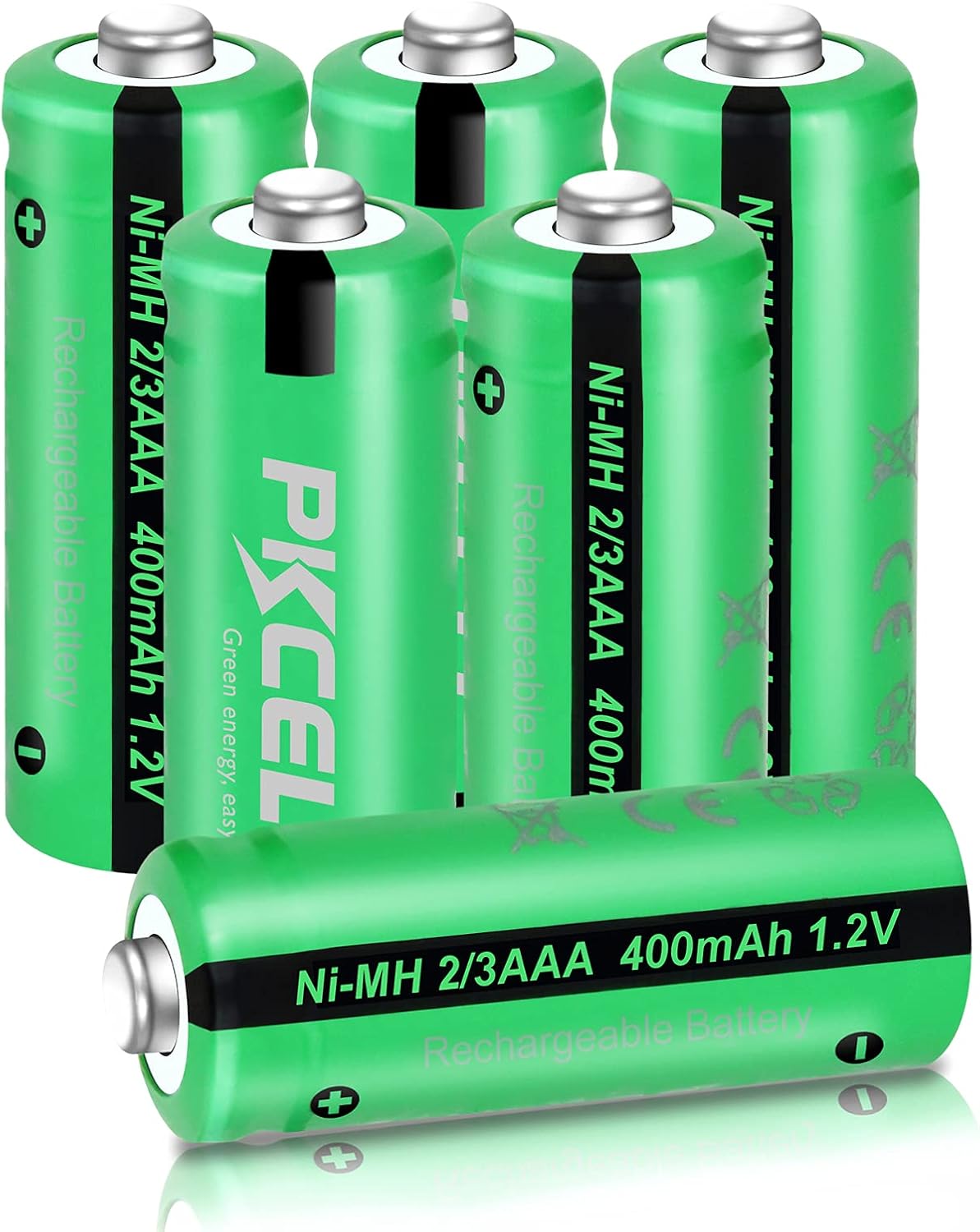 Solar Light Batteries, 2/3AAA 1.2V 400mAh NIMH Rechargeable Battery, for Garden...