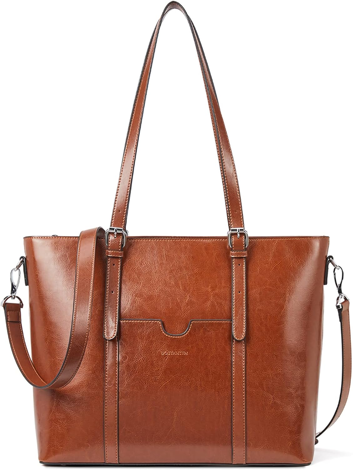 BOSTANTEN Womens Leather Laptop Tote, Special Office Shoulder Handbag for Vintag...