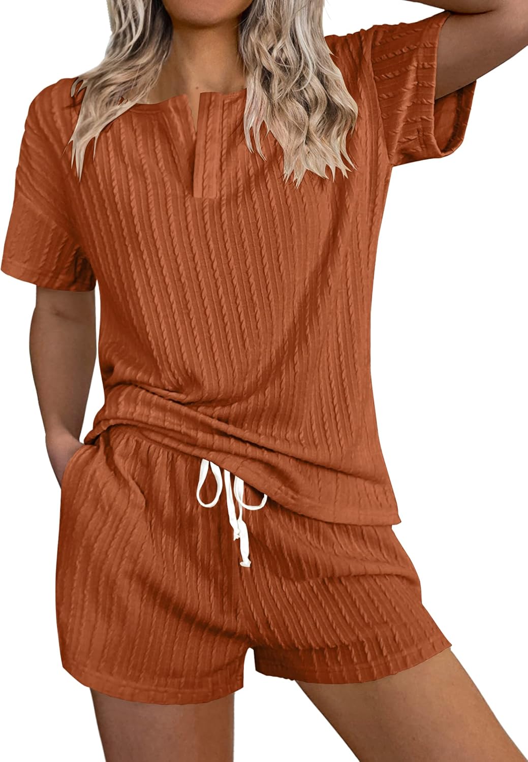 Ekouaer Lounge Sets, Special Knit Pajama Sets for Women, Innovative 2 Piece Outf...