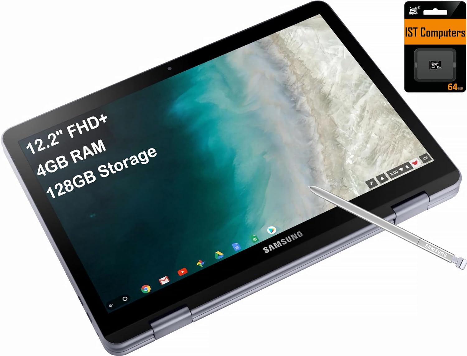 SAMSUNG Chromebook Plus V2 360 2-in-1 Laptop w/Dual Webcam (12.2" FHD+ Touchscre...