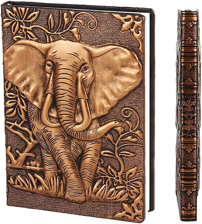 YHH Vintage Leather Notebook A5 Travel Journal Hardcover Diary Embossed Notepad...