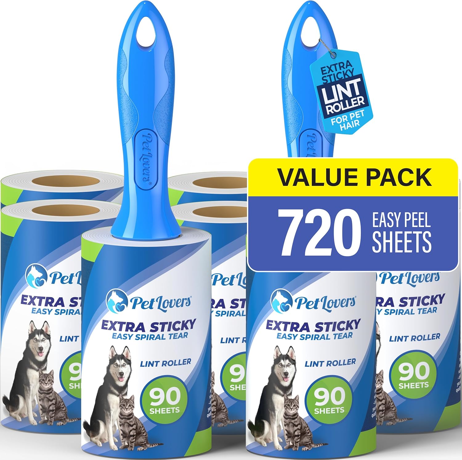 PetLovers Lint Roller, Special Lint Remover with Extra Sticky Sheets, Innovative...