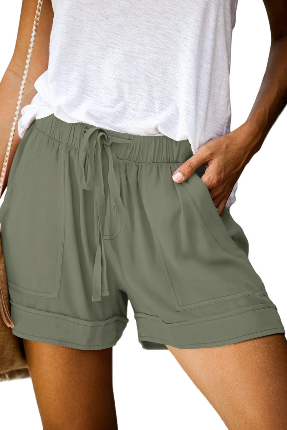 QUEEN PLUS Womens Casual Shorts, Special Shorts with Comfy Elastic Waist, Unique...