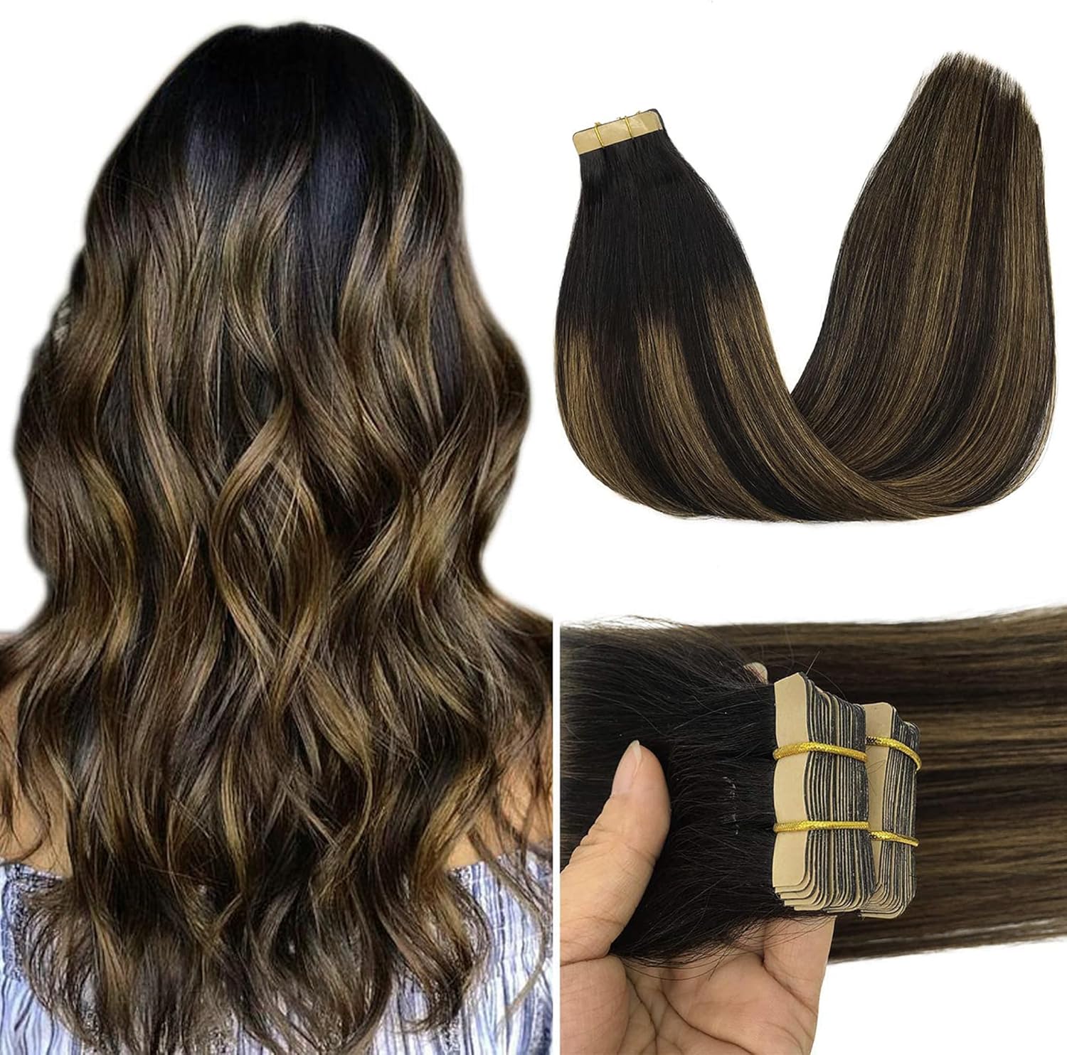 GOO GOO Tape in Hair Extensions, Special Hair Extensions with 20pcs 50g 20inch C...
