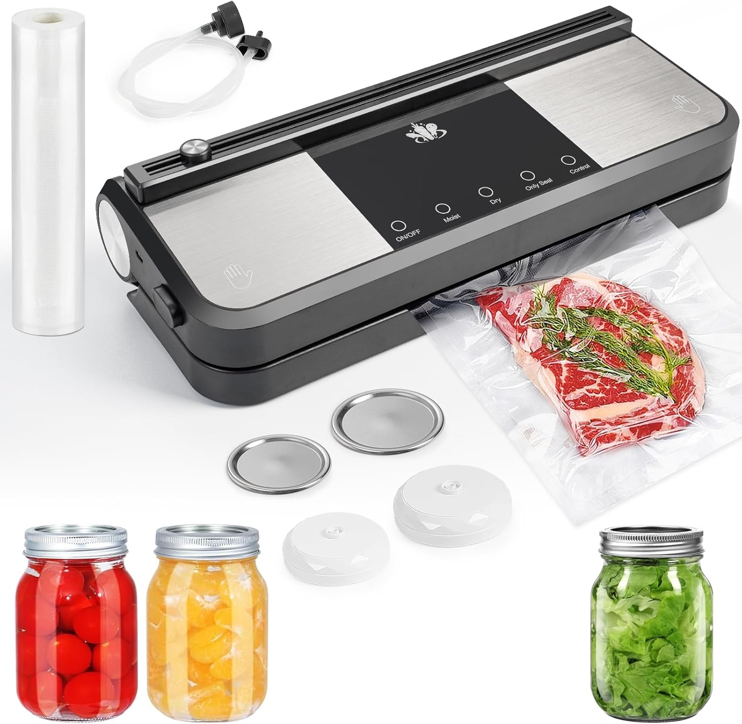 Cordless Vacuum Sealer, Rechargeable Vacuum Sealer Machine for Food Storage, Wit...