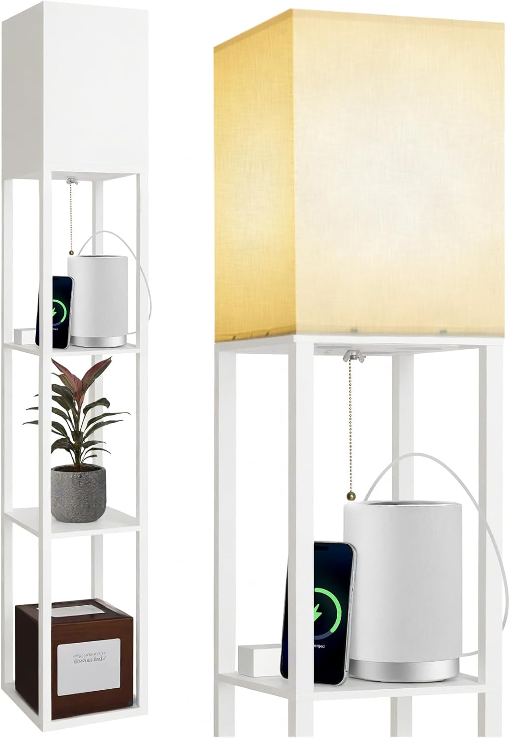 DEANIC Floor Lamp with Shelves, Special Modern LED Lamps for Living Room, Innova...