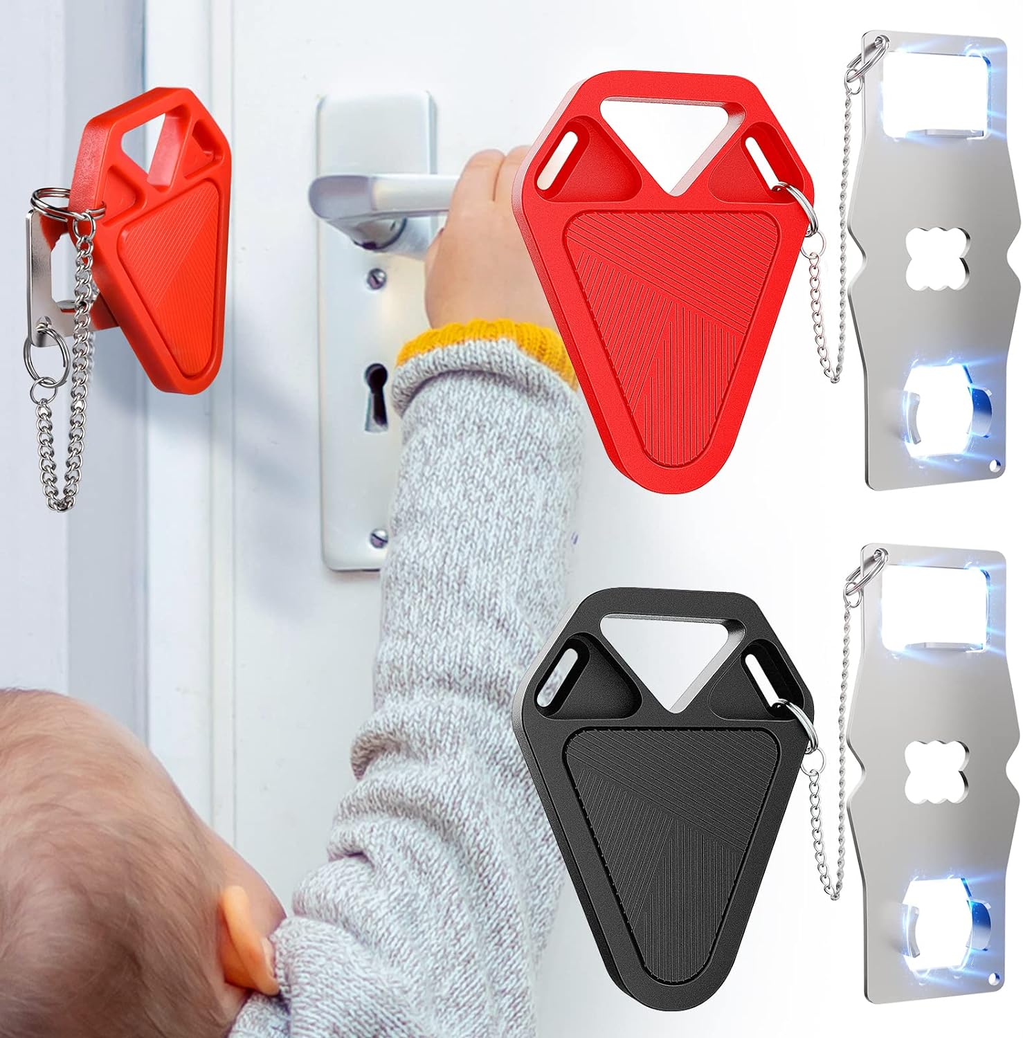 Portable Door Lock for Travel Essential: 2Pack Upgraded Hotel Home Security Safe...