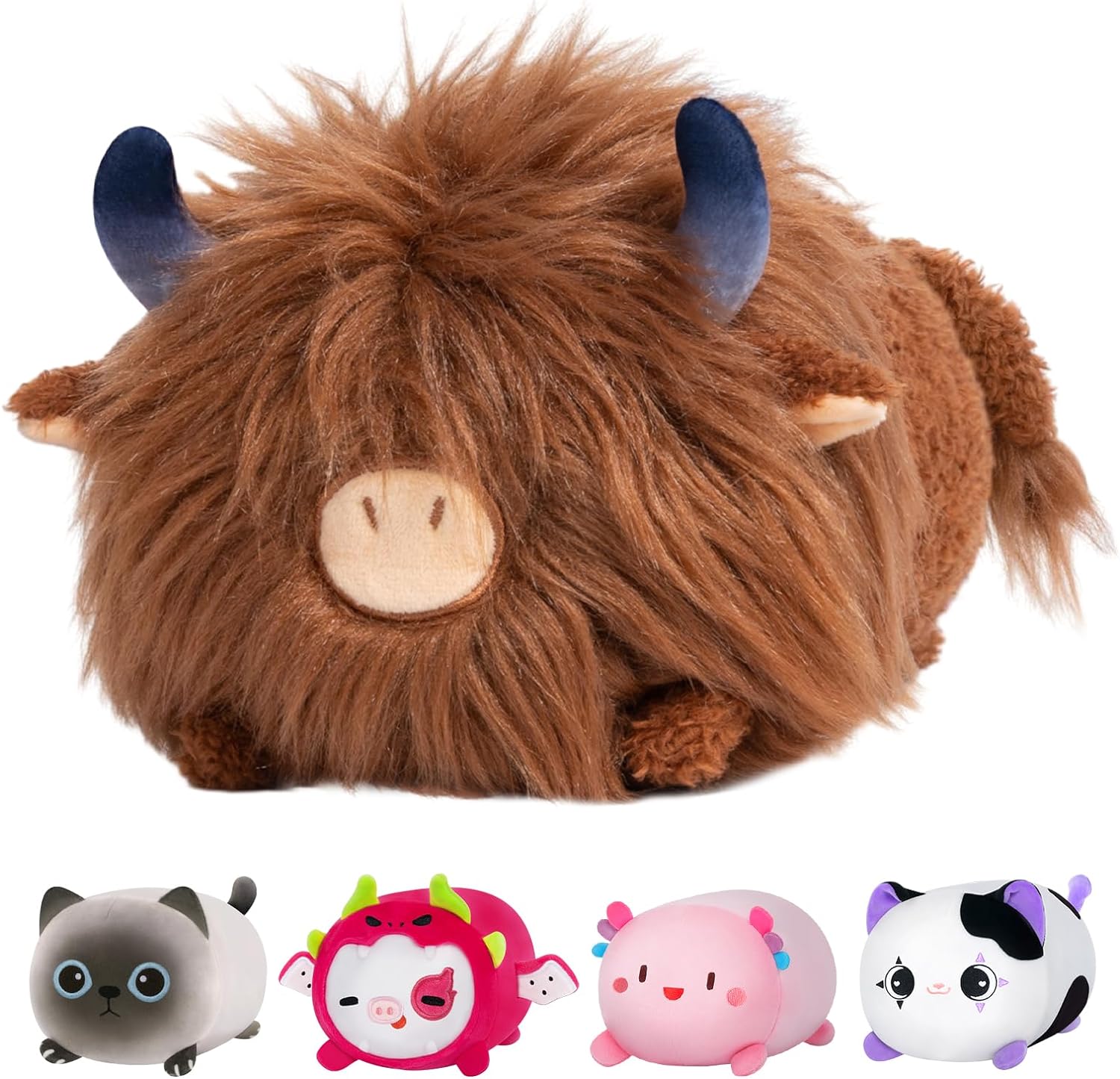 Mewaii Soft Highland Cow Plush Pillow, Special Kawaii Plushies Highland Cow, Inn...