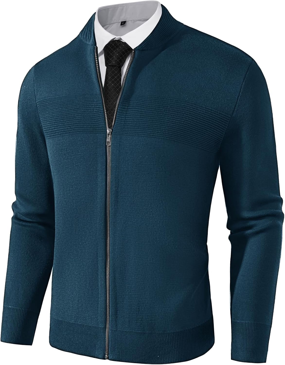 PJ PAUL JONES Mens Full Zip Cardigan Sweater Stand Collar Regular Fit Knit Sweat...