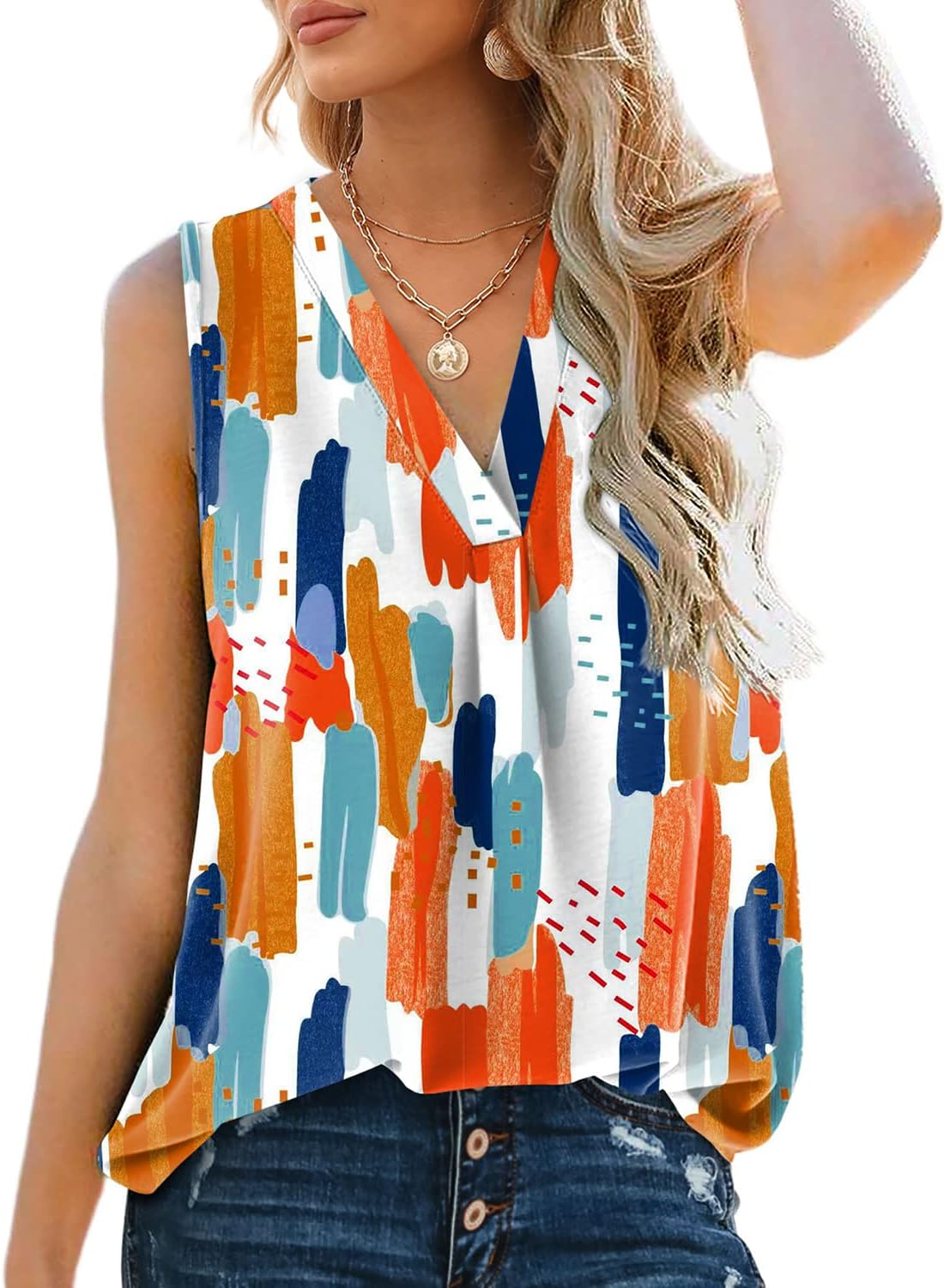 Aokosor Tops for Women, Special Vests Ladies Summer Tops, Innovative V Neck Slee...