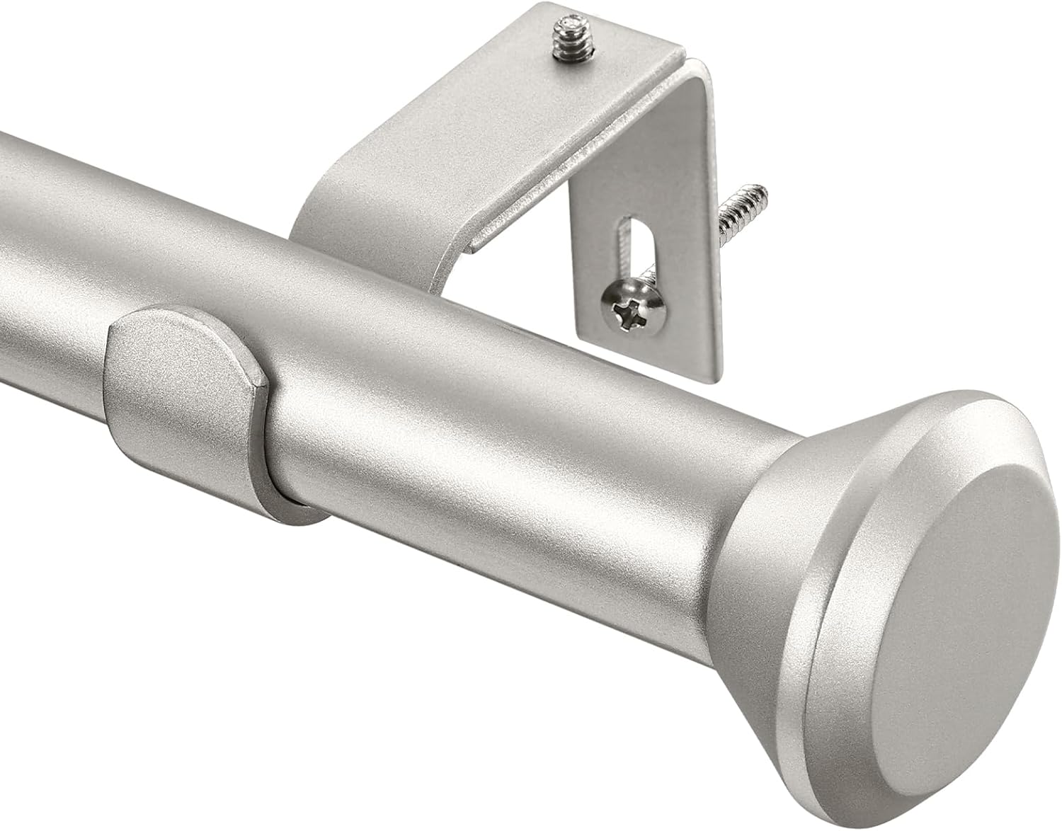 Heavy Duty Curtain Rods for Windows 66 to 120 Inches, 1 Inch Silver Curtain Rods...