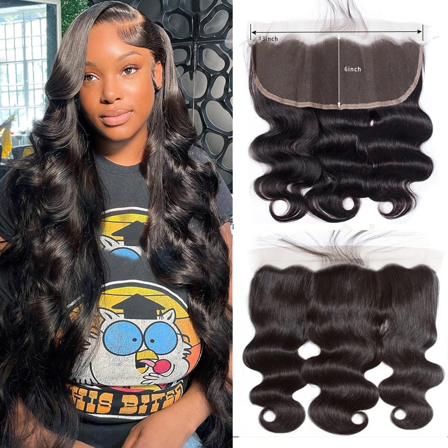 13x6 Lace Frontal, Special HD Transparent Frontal With Baby Hair, High-Quality 1...