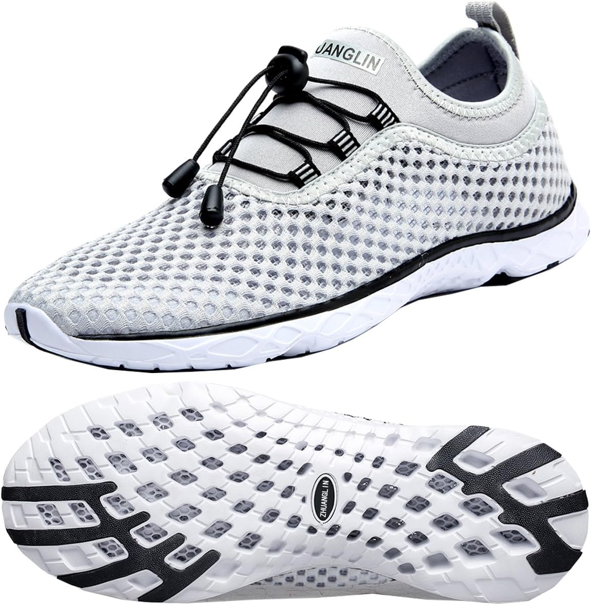 Zhuanglin Women's Quick Drying Aqua Water Shoes 8.5 A-lightgrey