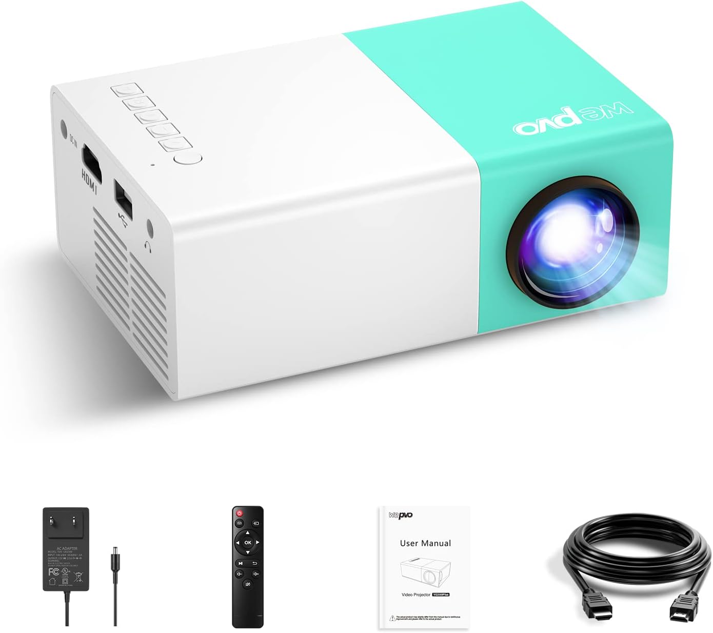 Portable Projector, wepvo Mini Projector for Kids Gift, Special Outdoor Movie Pr...