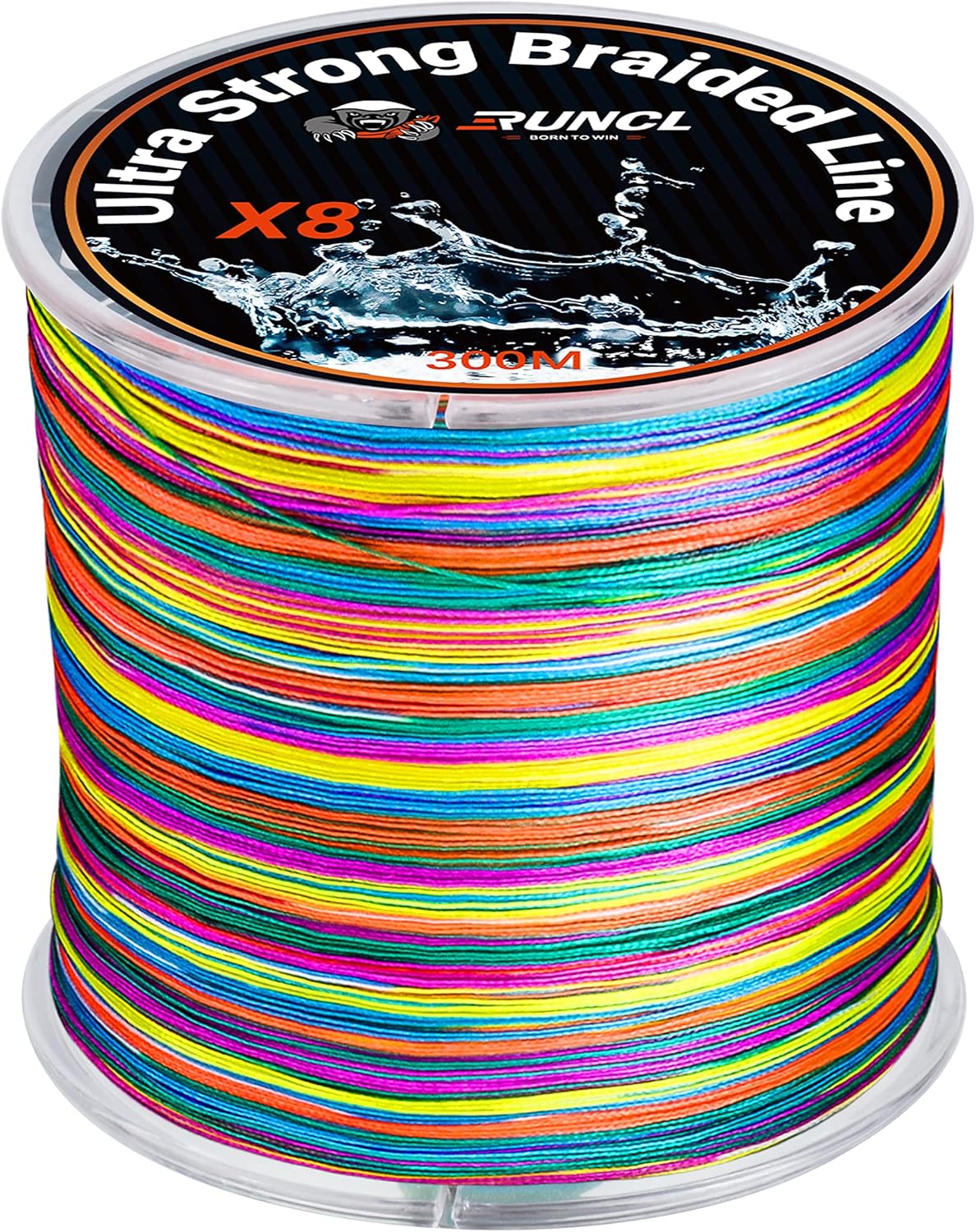 RUNCL Braided Fishing Line, Abrasion Resistant, Zero Stretch, 8X Multicolor Extr...