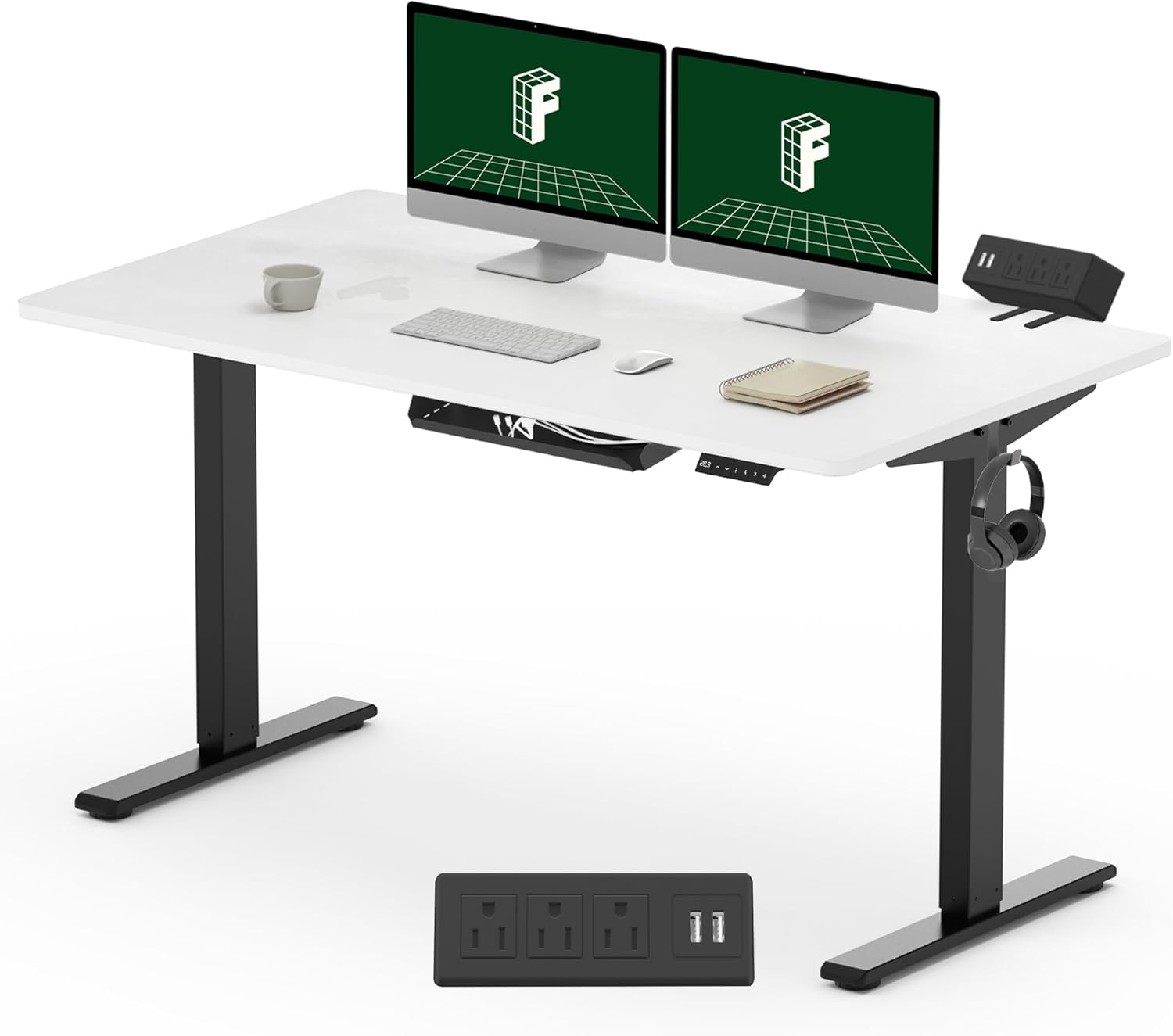 FLEXISPOT EN2 Height Adjustable Standing Desk, Special Electric Stand Up Desk wi...