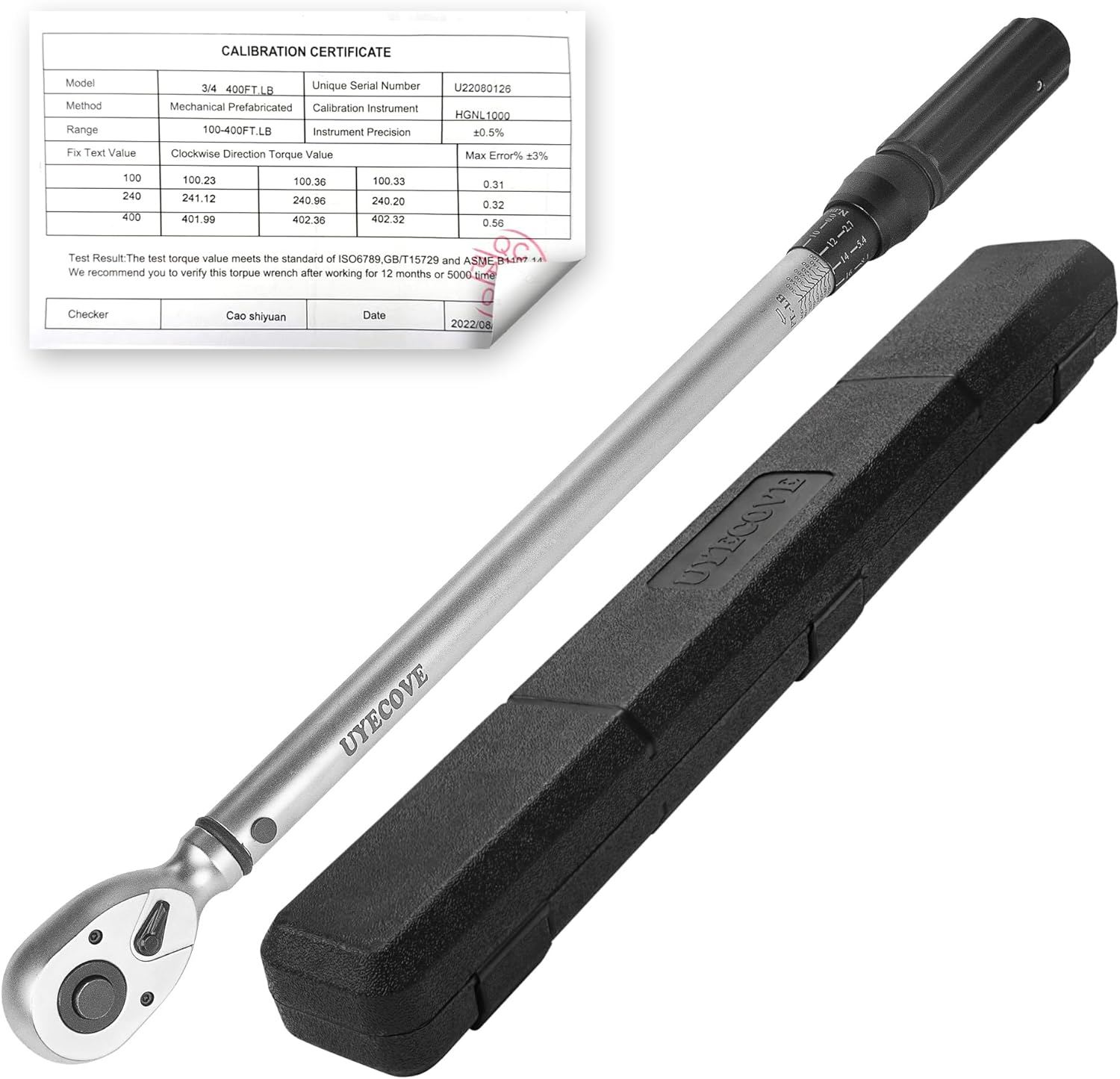 3/4-Inch Drive Click Torque Wrench, Dual-Direction Click Professional Torque Wre...