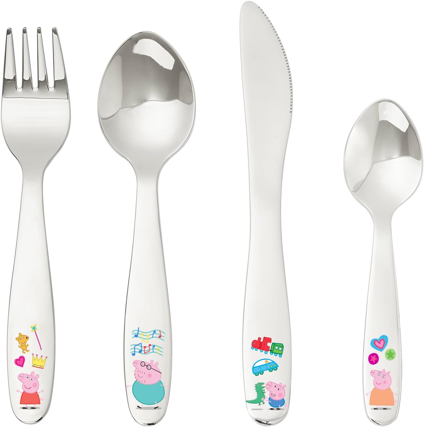 Premium Peppa Pig Kids Cutlery Set - 304 Stainless Steel Silverware Set - Fun Ch...
