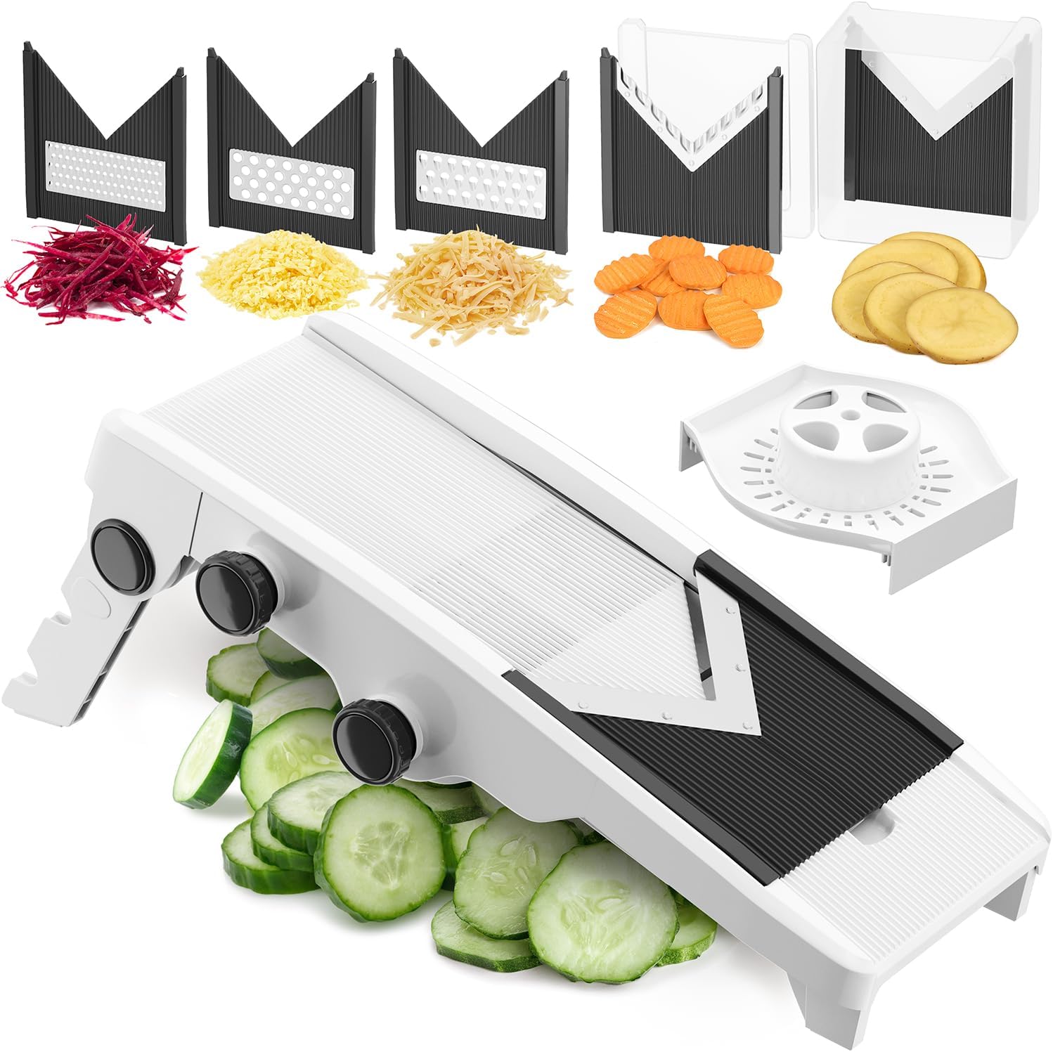 MuellerLiving Mandoline Slicer for Kitchen, Adjustable Vegetable Chopper, Fruit,...