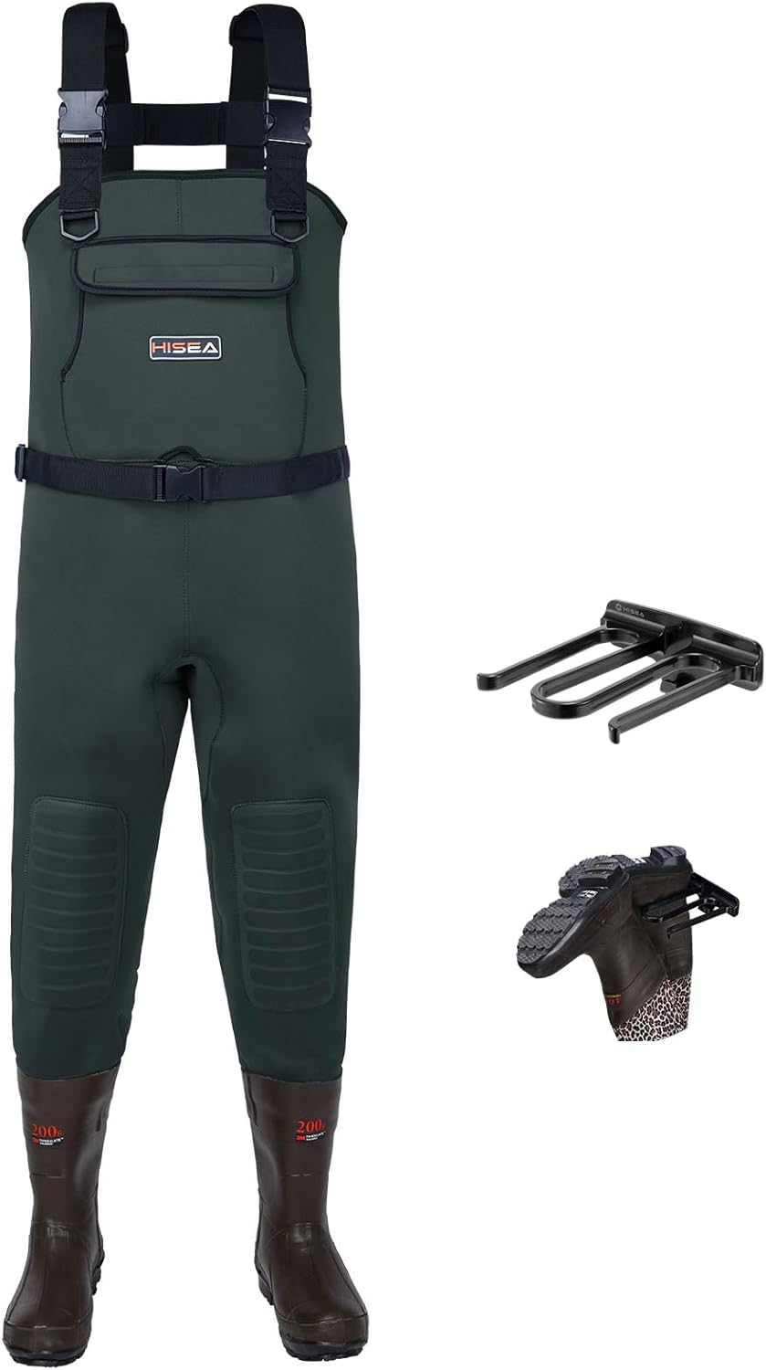 HISEA Neoprene Fishing Chest Waders, Special Waterproof Waders with Boots, Innov...
