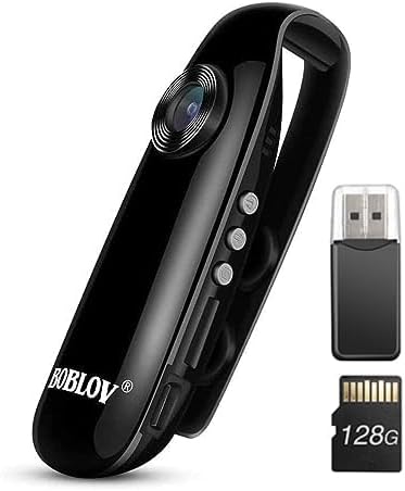 BOBLOV 007 128GB Small Body Cameras, 1080P Full HD Mini Camera Body Wear Camera,...