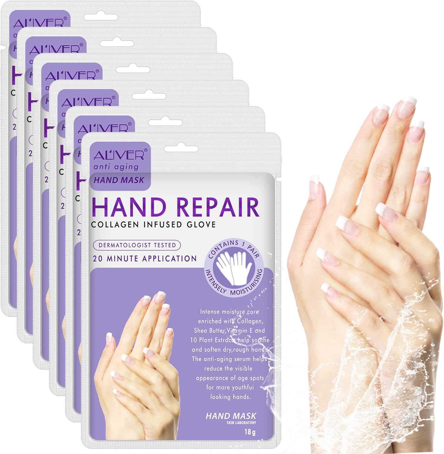 CCKULOOB Hand Mask, 6 Pairs Super Hydrating Hand Mask Moisturizing Hand Mask tha...