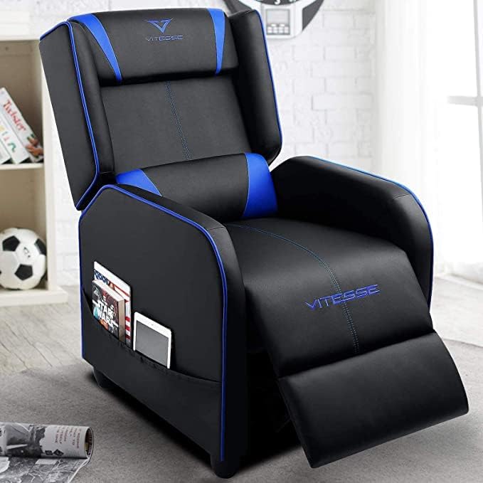 VITESSE VIT Gaming Recliner Chair Racing Style Single PU Leather Sofa Modern Liv...