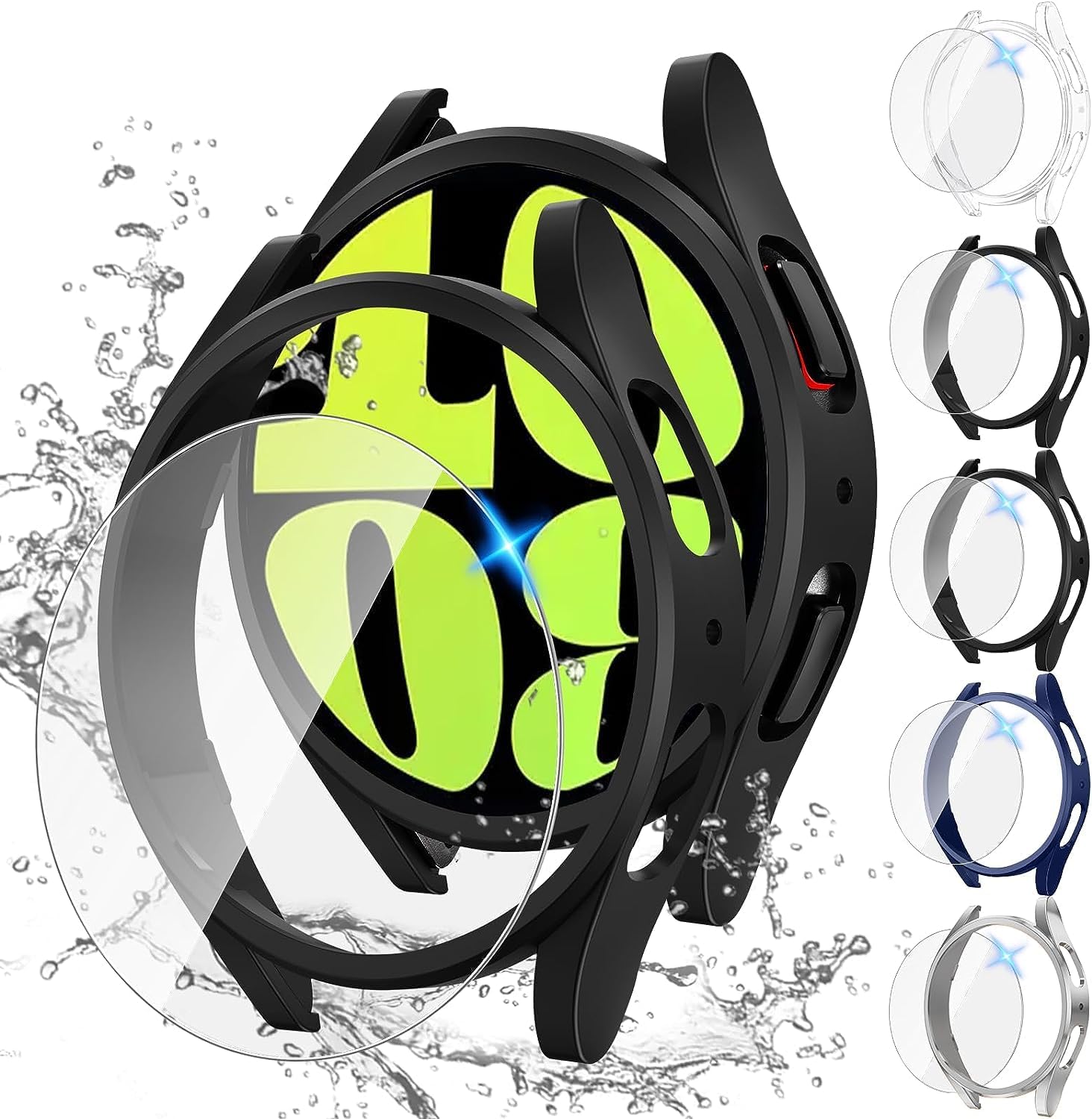 Tensea [5+5Pack for Samsung Galaxy Watch 6 Screen Protector Case 44mm Accessorie...