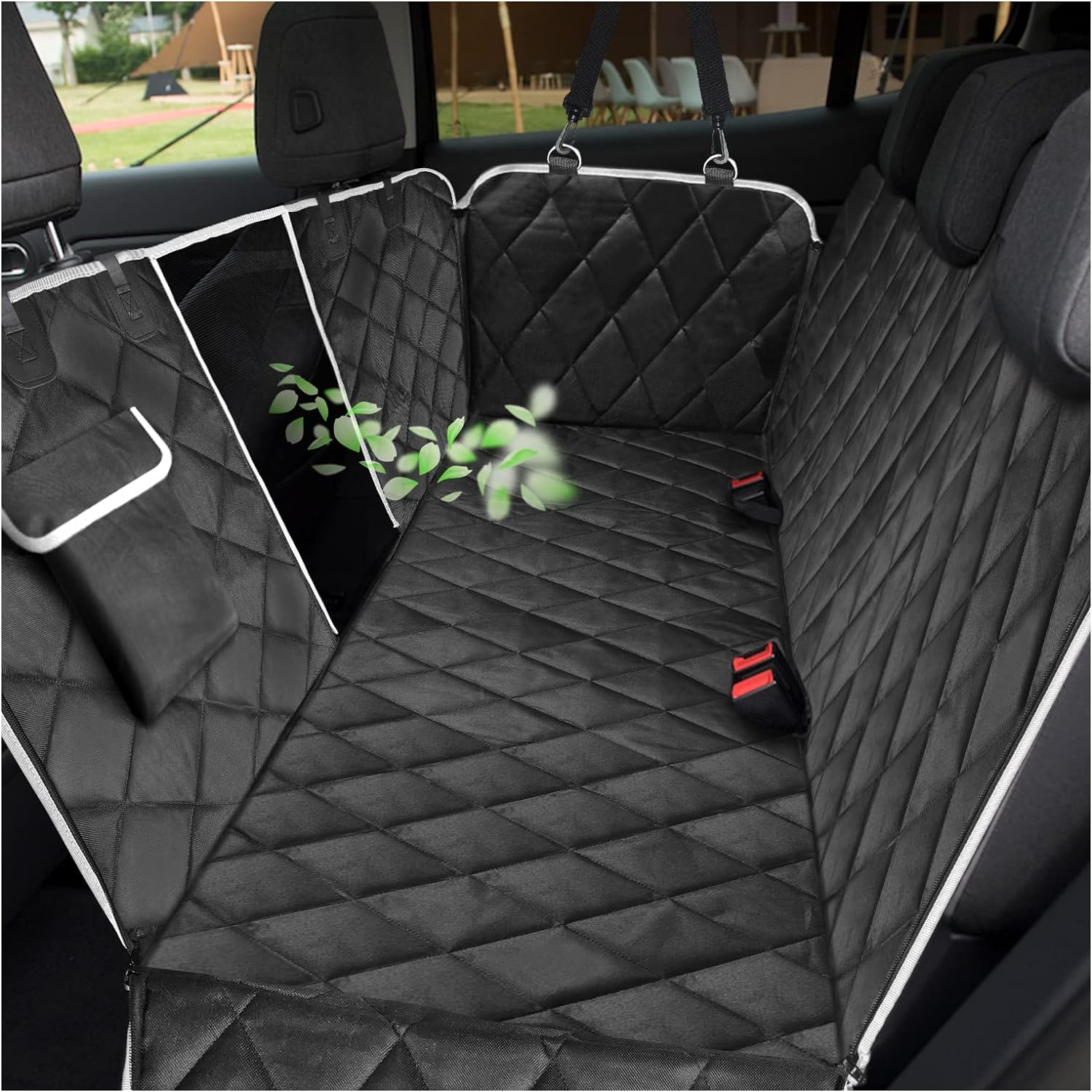 AULDEY Dog Car Seat Cover,Waterproof with Mesh Window and Storage Pocket,Durable...