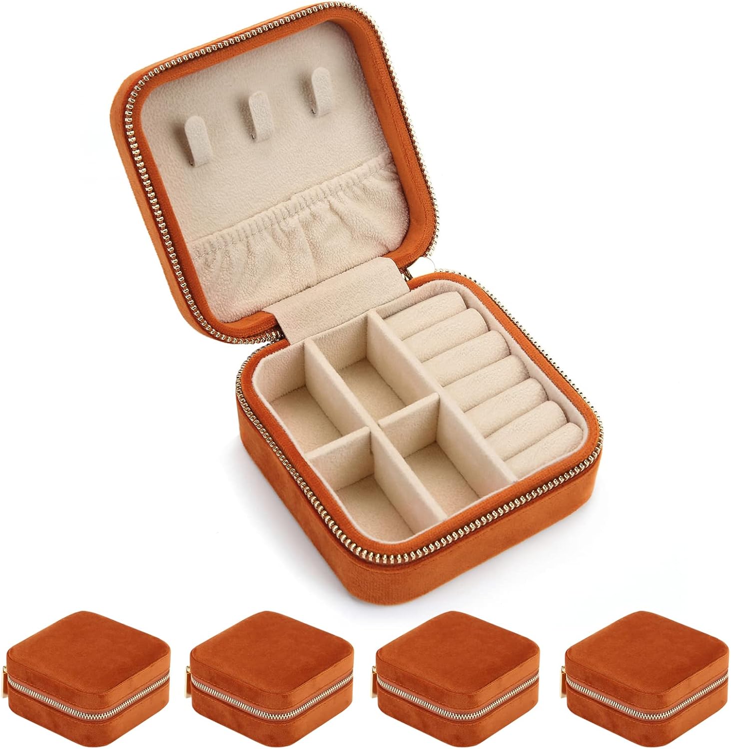 Plush Velvet Travel Jewelry Case Organizer, Special Small Travel Jewelry Box, In...