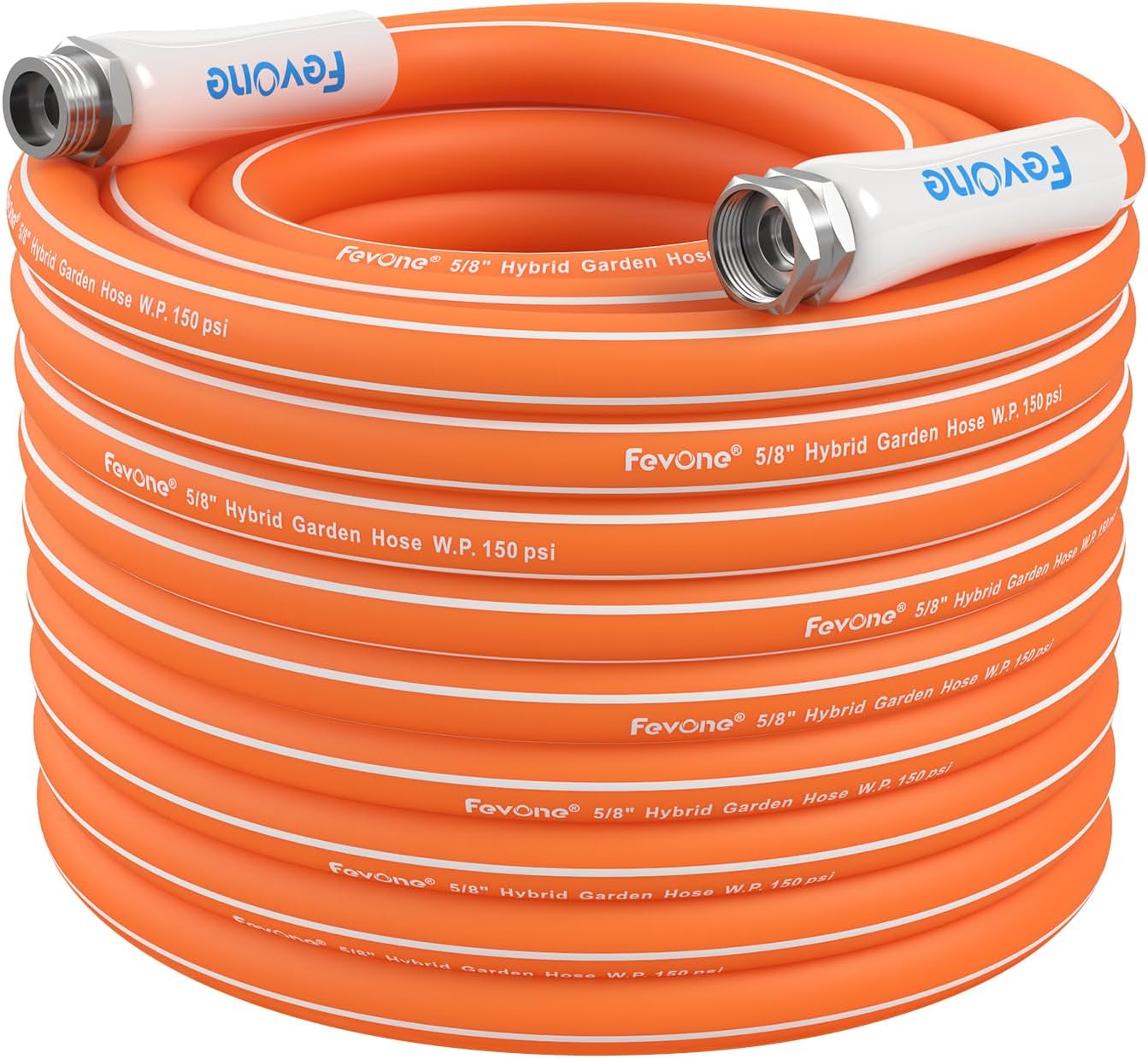 Fevone Garden Hose 100 ft x 5/8", Heavy Duty Water Hose, Fits Hoses/Pipes of All...