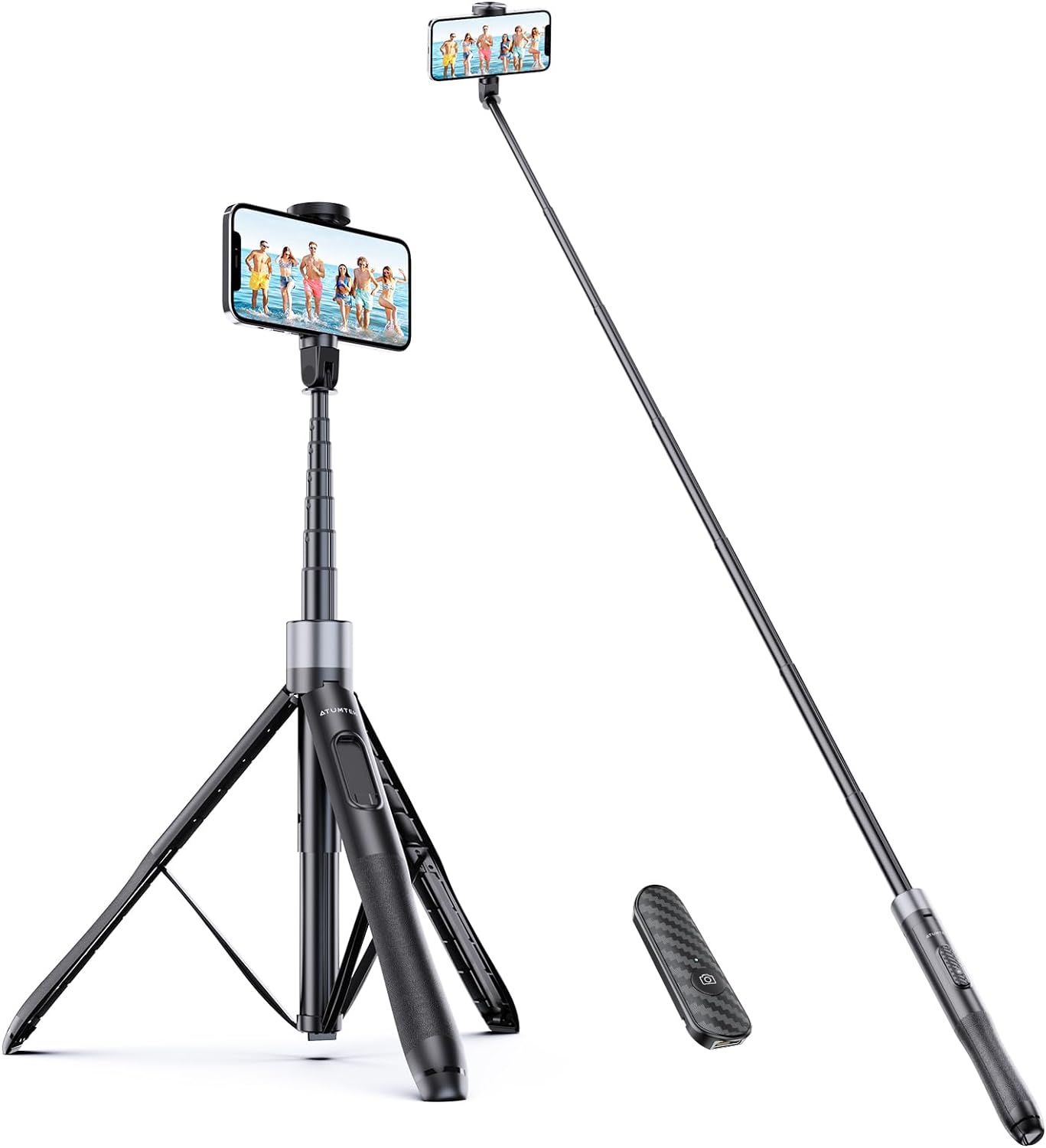 ATUMTEK 1.5m Selfie Stick Tripod, All in One Extendable Phone Tripod Stand with...