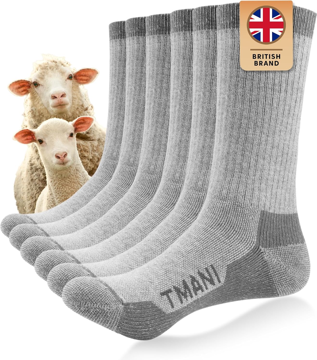Tmani Outdoor Hiking Socks for Men Women, Merino Wool Socks Breathable Comfort f...