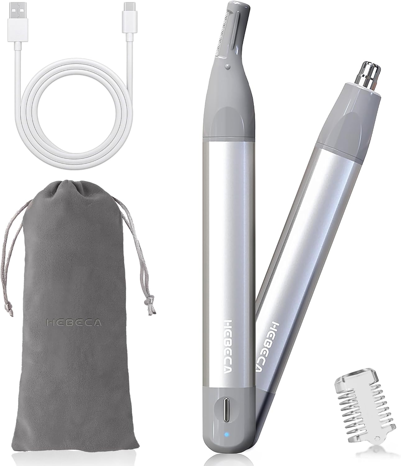 HEBECA Ear Nose Hair Trimmer - Rechargeable Facial Hair Removal Set for Women Me...