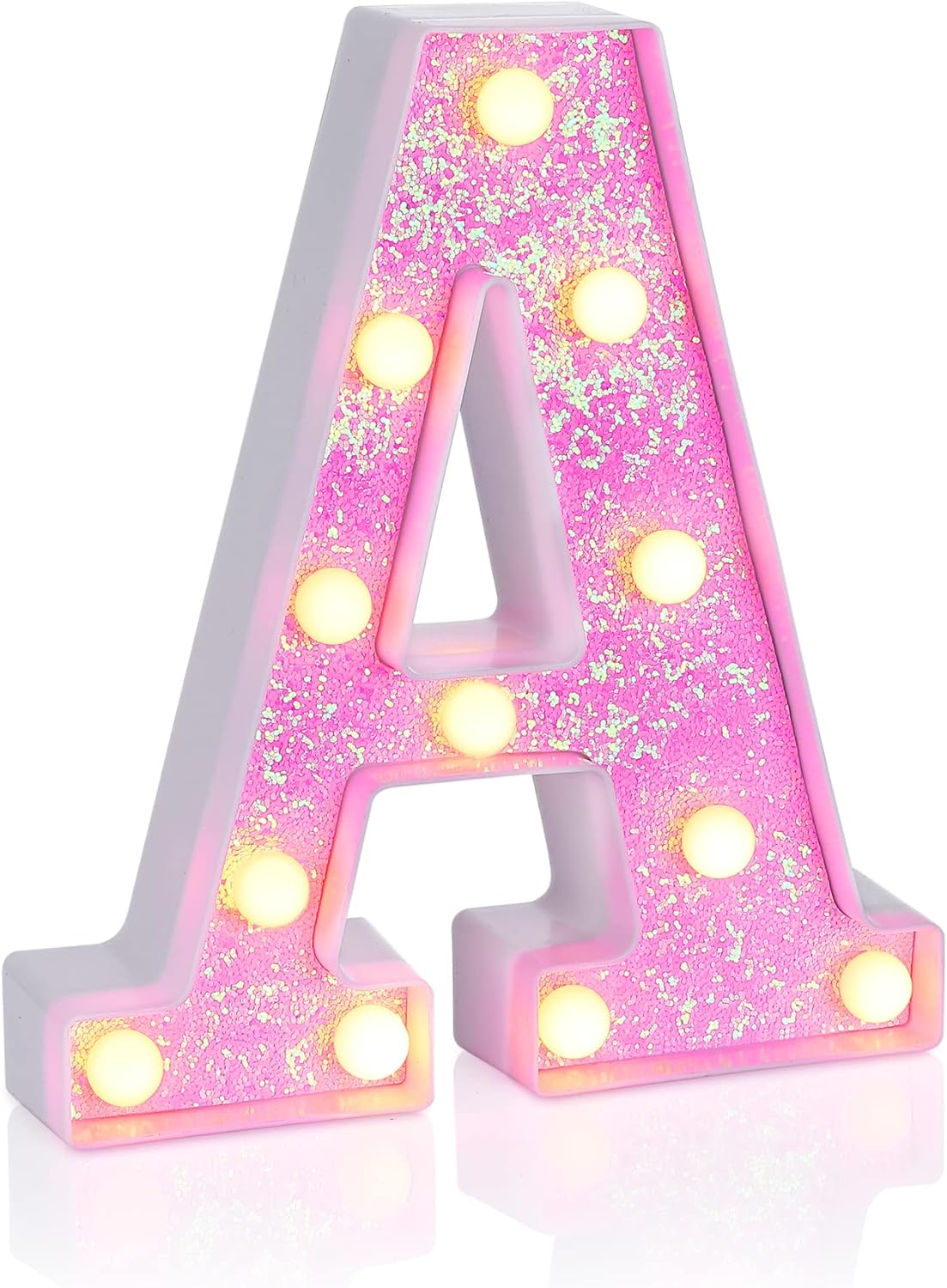 Foaky Pink Light Up Letters,Pink Party Decorations,Glitter Alphabet Letter Sign...