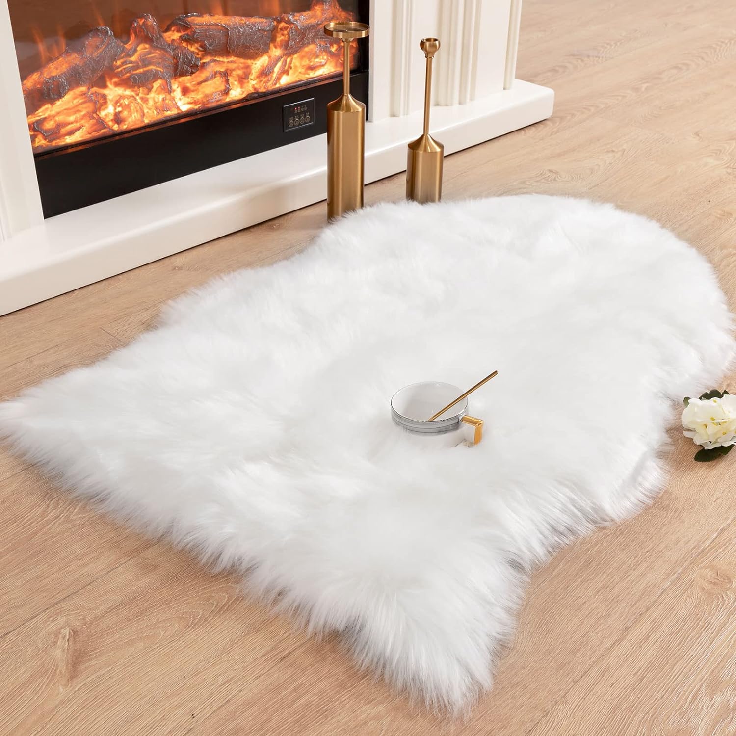 Carvapet Luxury Soft Faux Sheepskin Chair Cover, Special Seat Cushion Pad Plush...