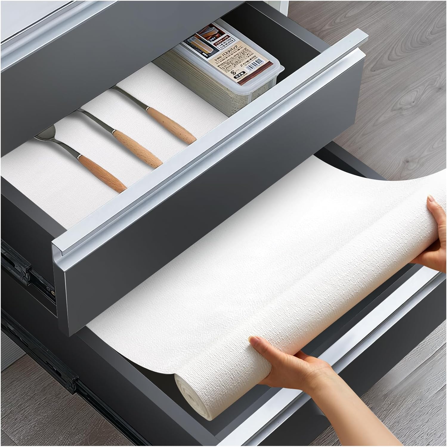 Drawer and Shelf Liner, Non-Slip Kitchen Cabinet Liners Non-Adhesive Thick Stron...