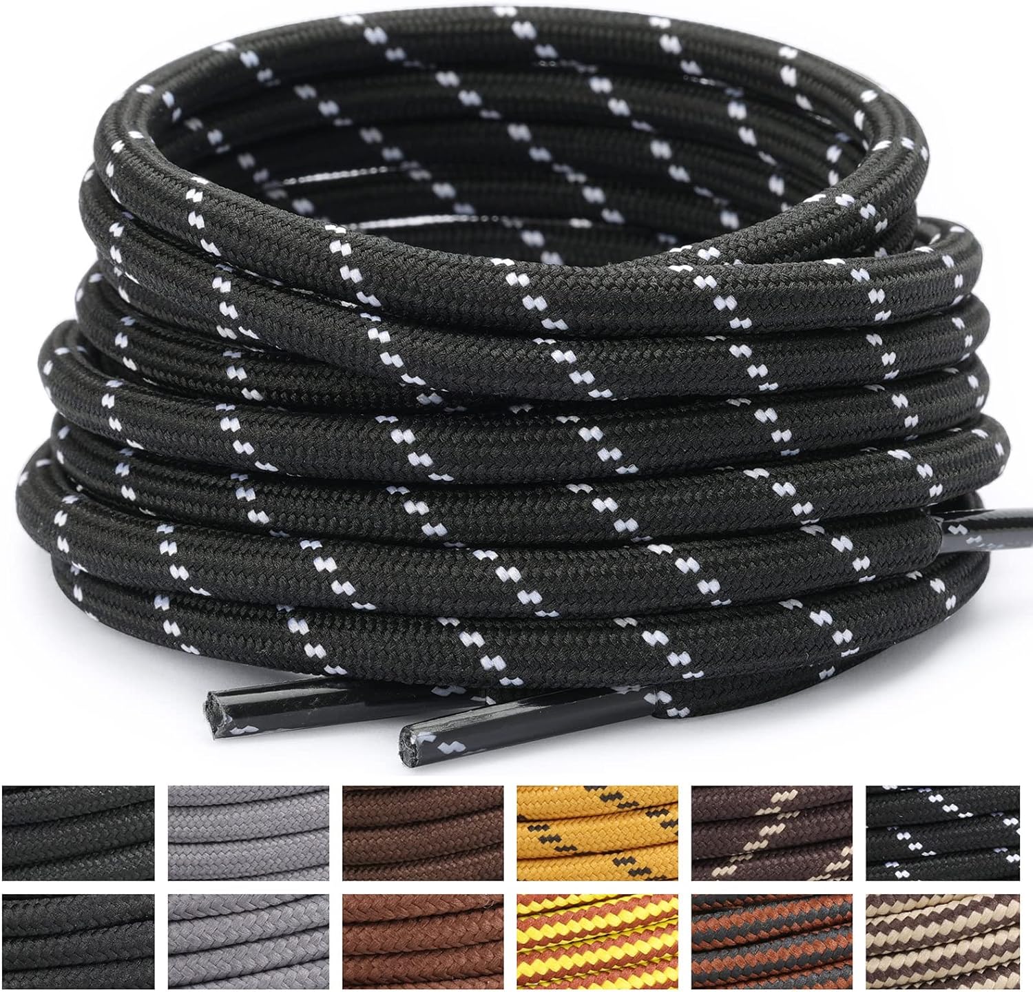 Stepace Round Shoelaces, Special Heavy Duty Boot Shoe Laces for Hiking, Innovati...