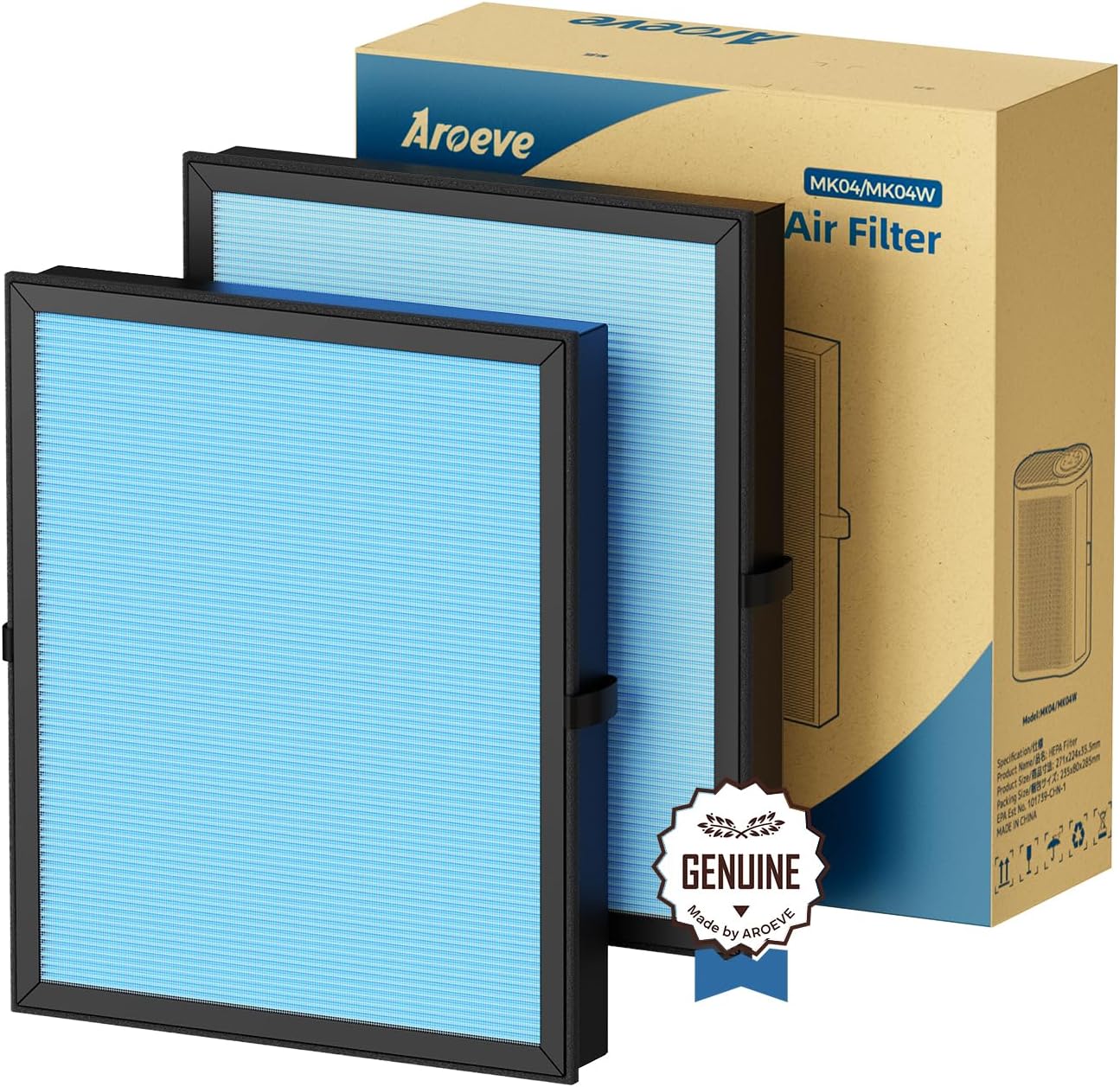 AROEVE MK04 Air Filter Suitable for MK04 for Dust, Pet Dander, Smoke, Pollen for...