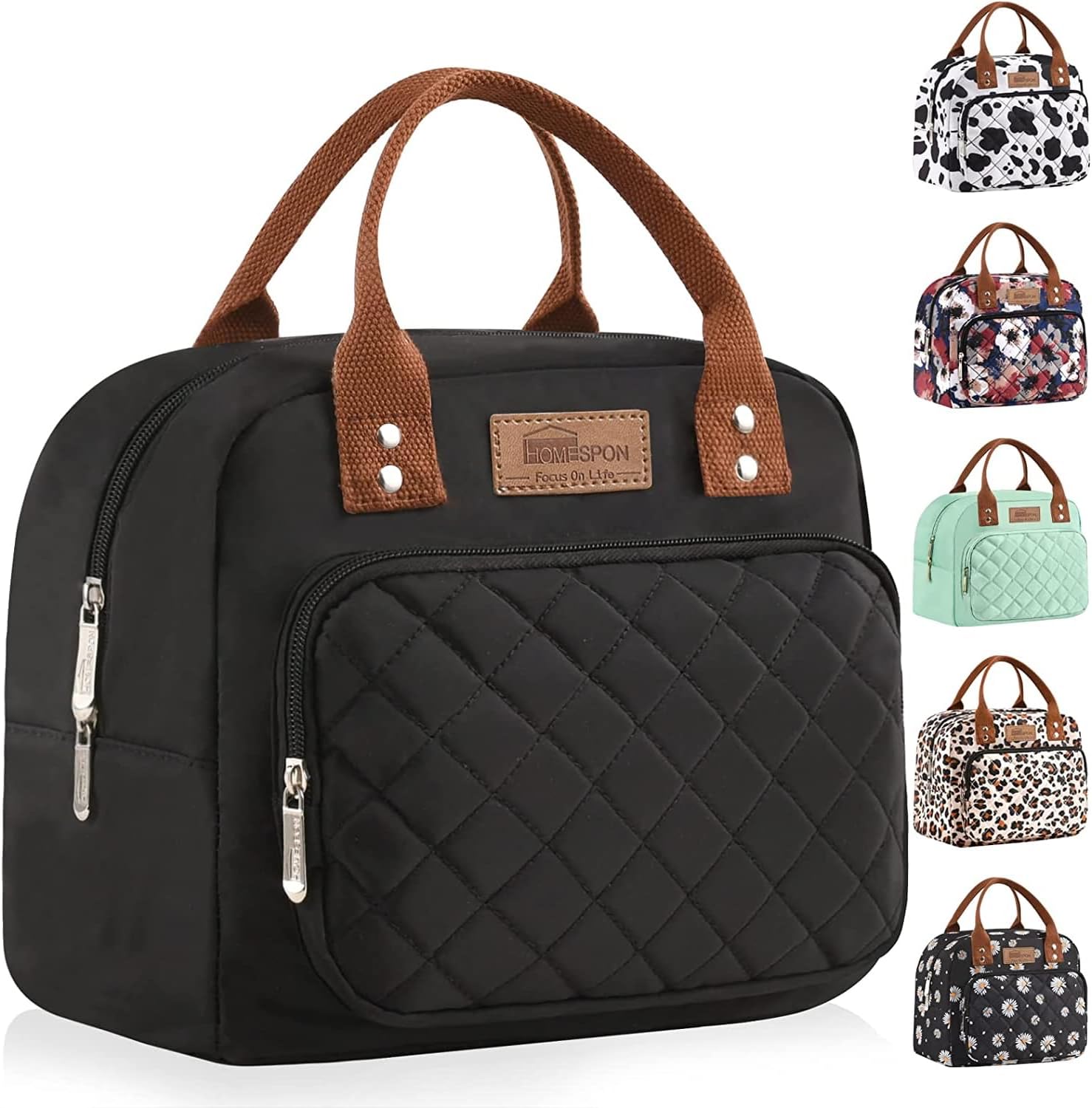 Buringer HOMESPON Lunch Bag for Woman Man Adults with Front Pocket Insulated Lun...