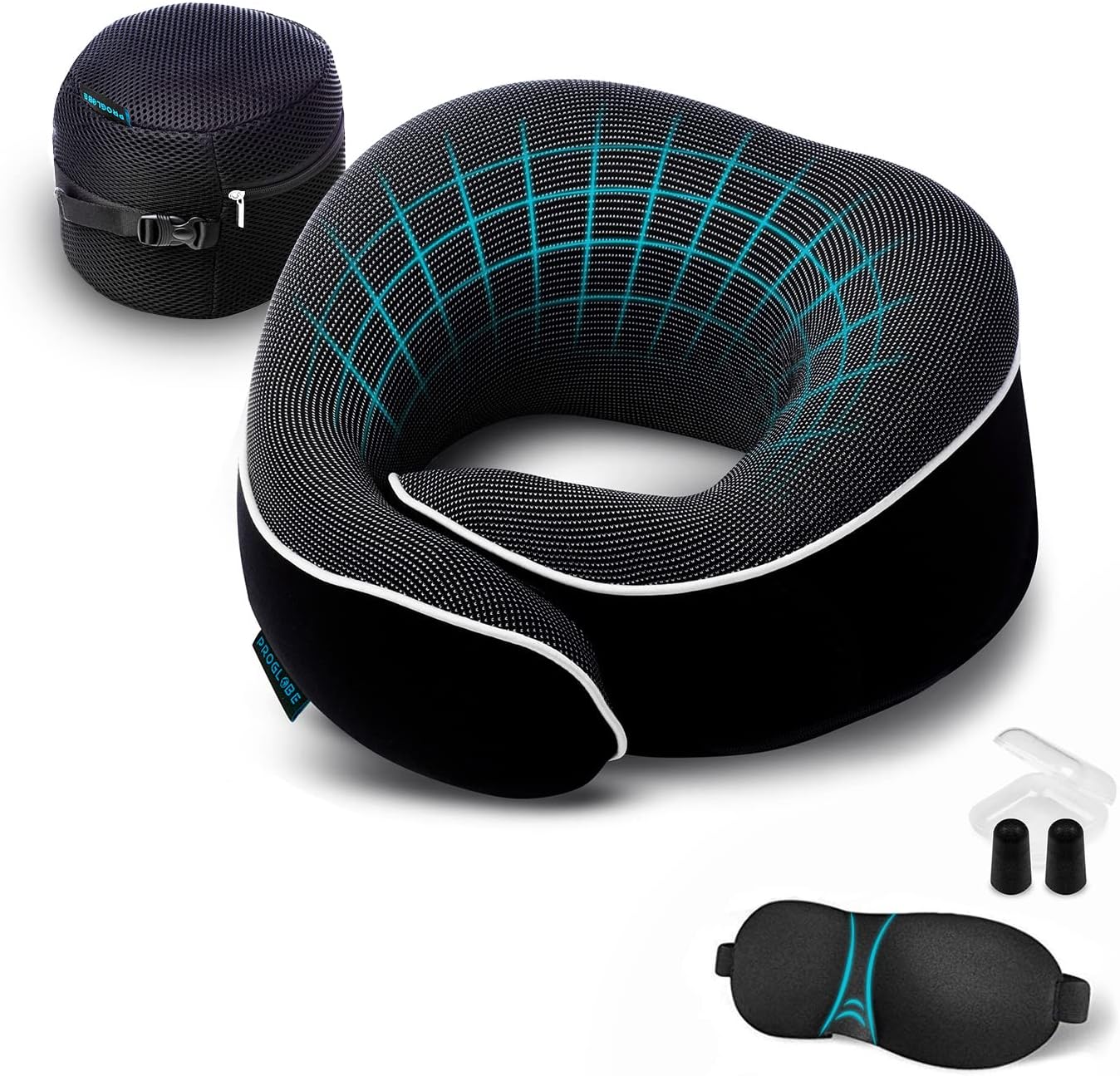 Orthopedic Neck Pillow, Travel Neck Pillows for Airplanes, Memory Foam Kit, 360°...