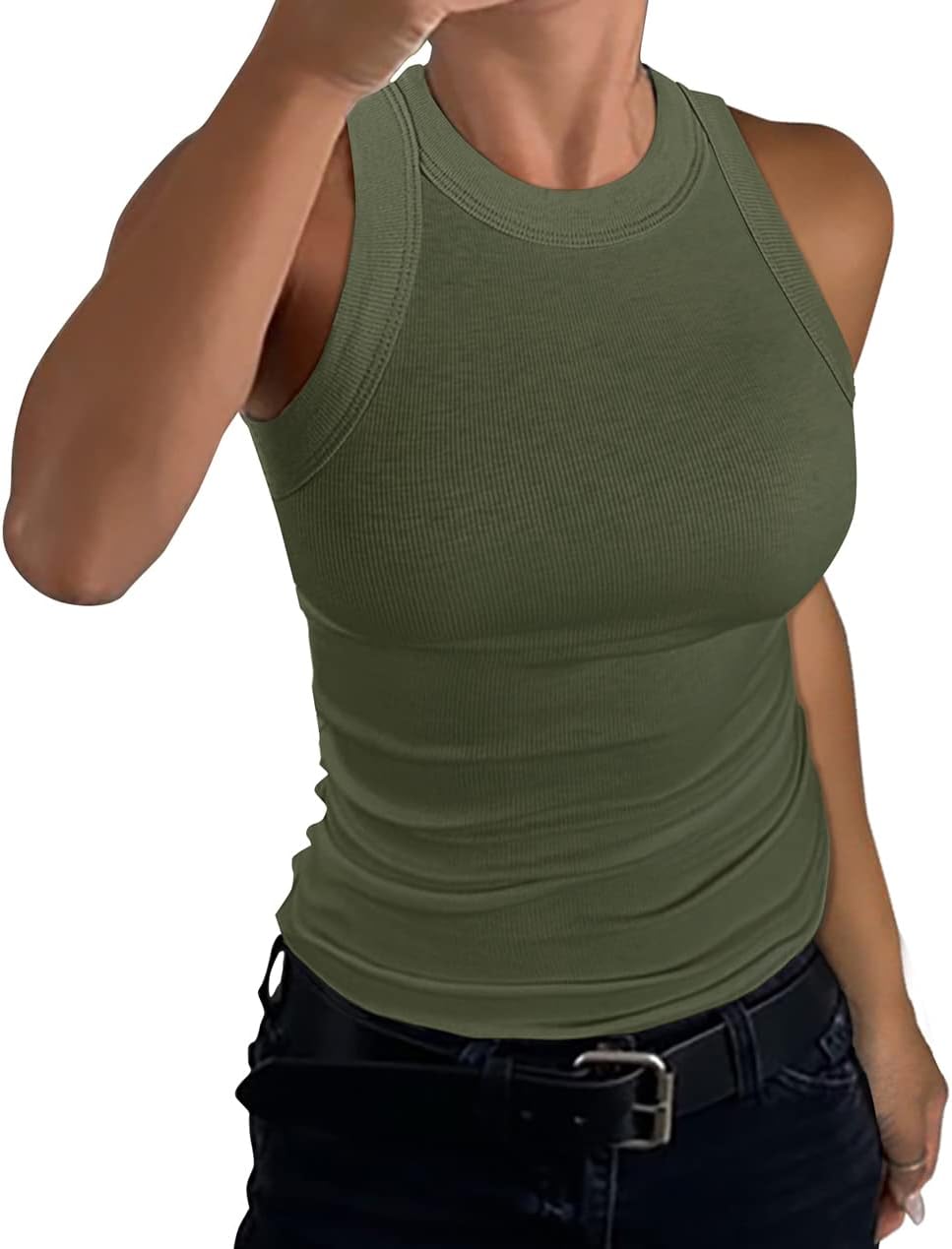 GEMBERA Womens Tank Top, Special Sleeveless Racerback with High Neck, Innovative...