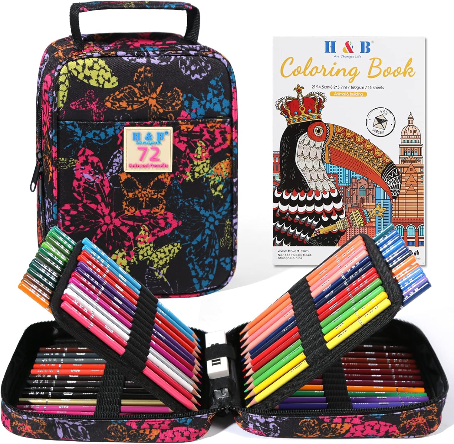 H & B Colouring Pencils 72Pcs Oil Based Coloured Pencils Professional Colouring...