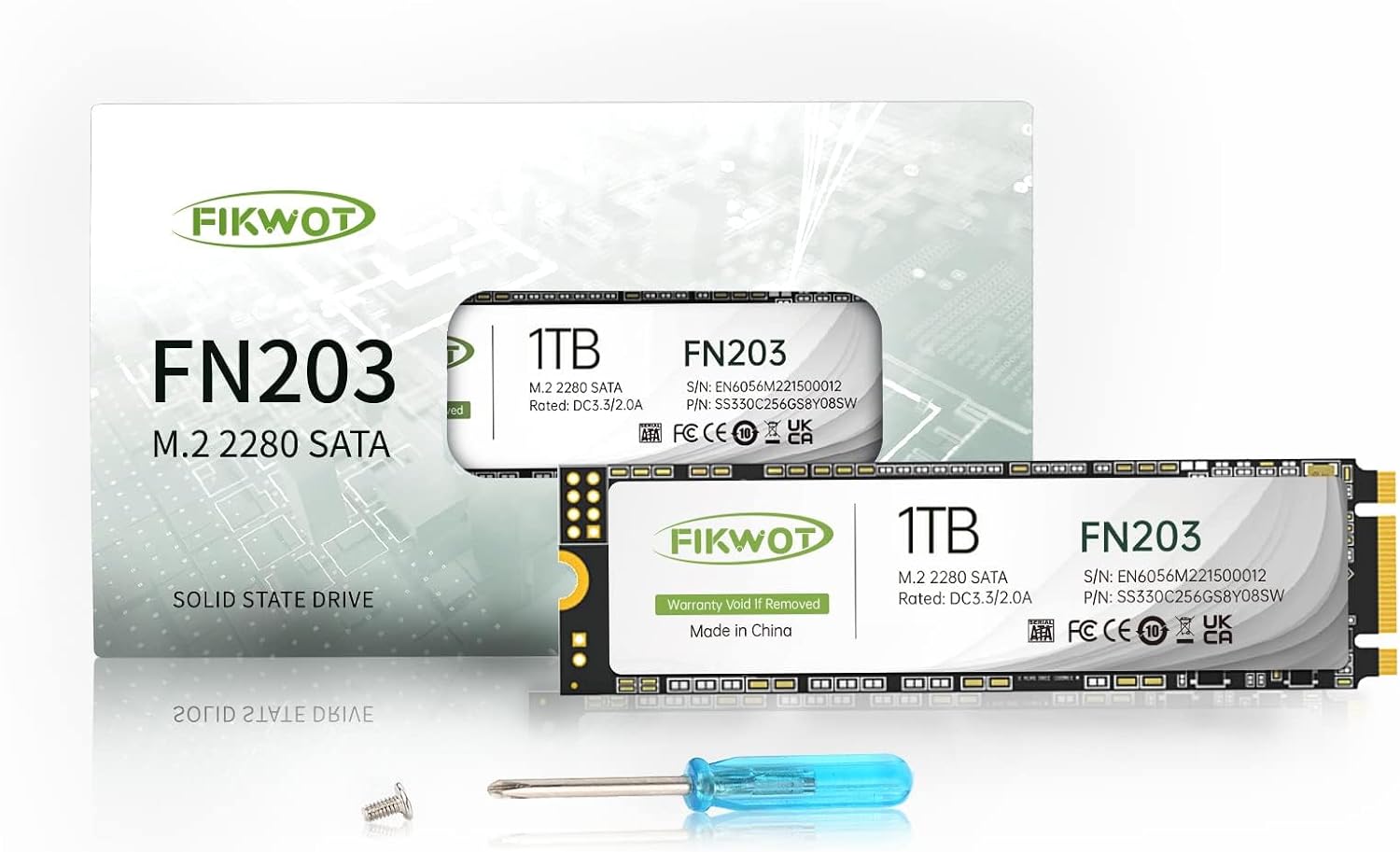 Fikwot FN203 1TB M.2 SATA SSD - SLC Cache 3D NAND TLC SATA III 6Gb/s M.2 2280 NG...