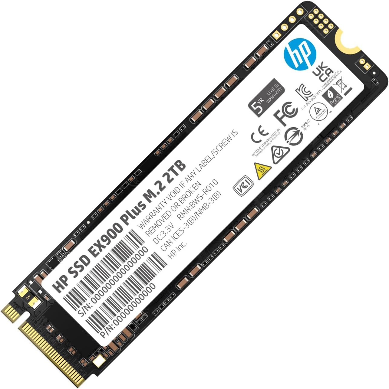 HP EX900 Plus SSD, High-Speed NVMe SSD for 2TB Capacity, Special M.2 Gen3 x4 Int...