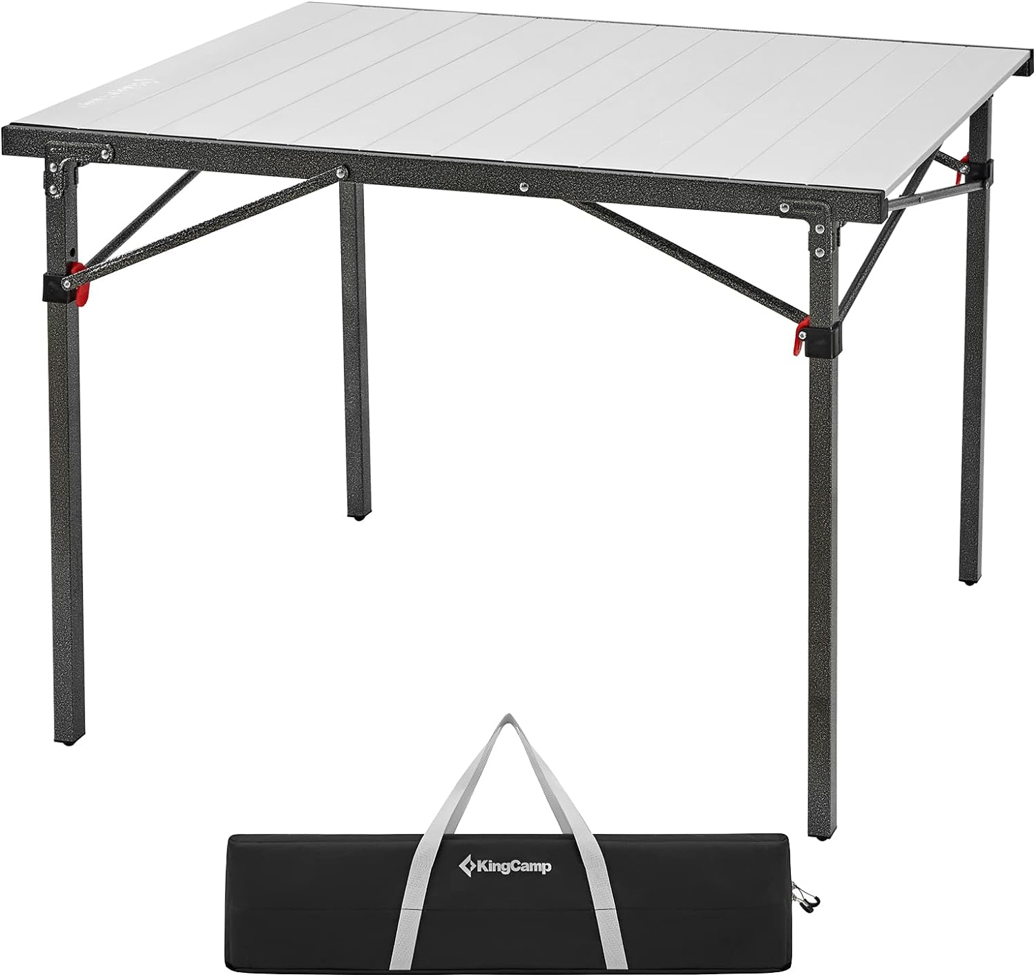 KingCamp Camping Table Folding Garden Table Aluminum Roll Up Table Top Steel Fra...