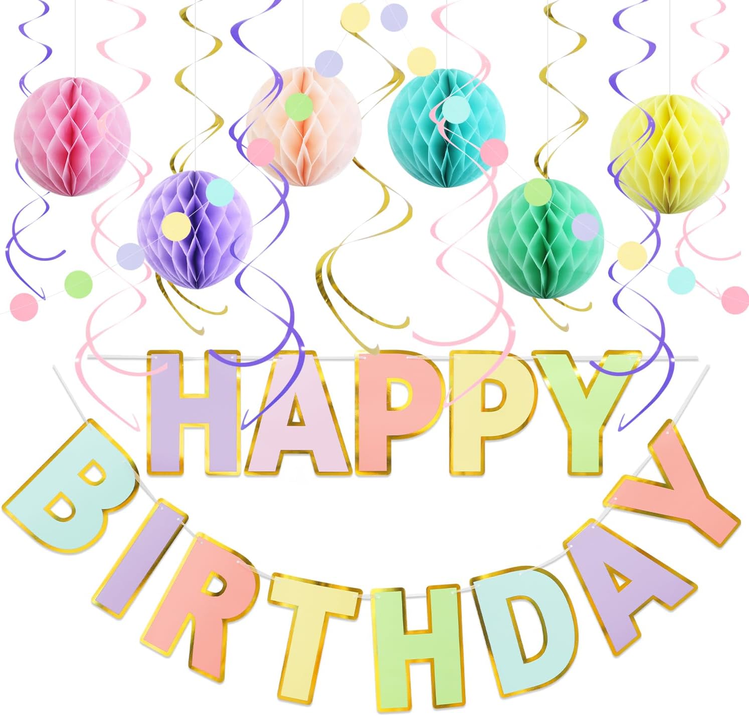 Birthday Decorations, NO DIY - Pack of 17 | Macaro...