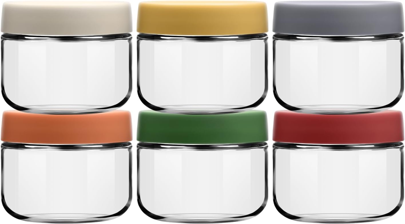 8oz Glass Jars with Lids 1 Cup Small Food Containers for Chia Pudding Jam Snack...