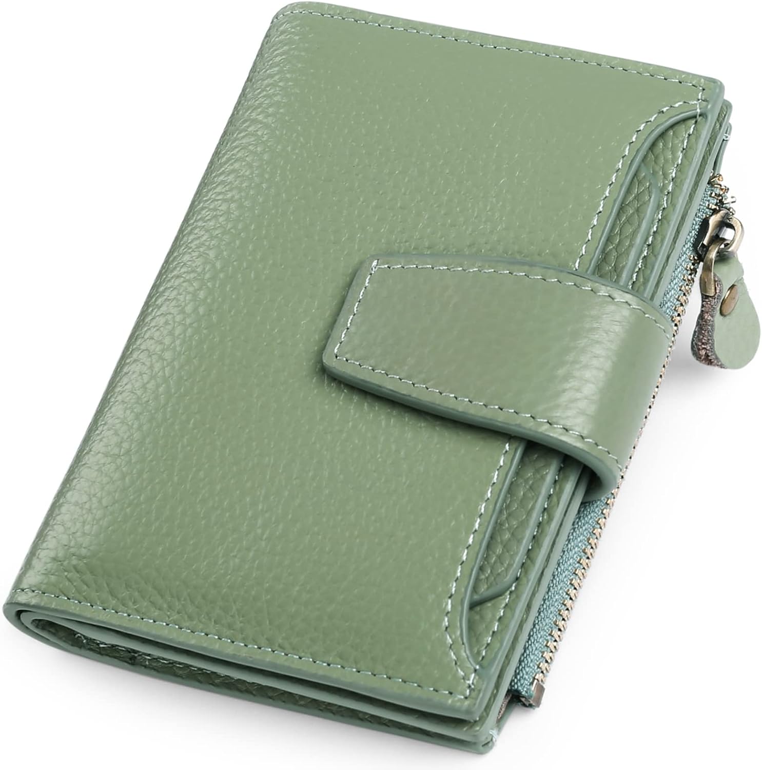 SENDEFN Women's RFID Blocking Leather Small Compact Bi-fold Zipper Pocket Wallet...