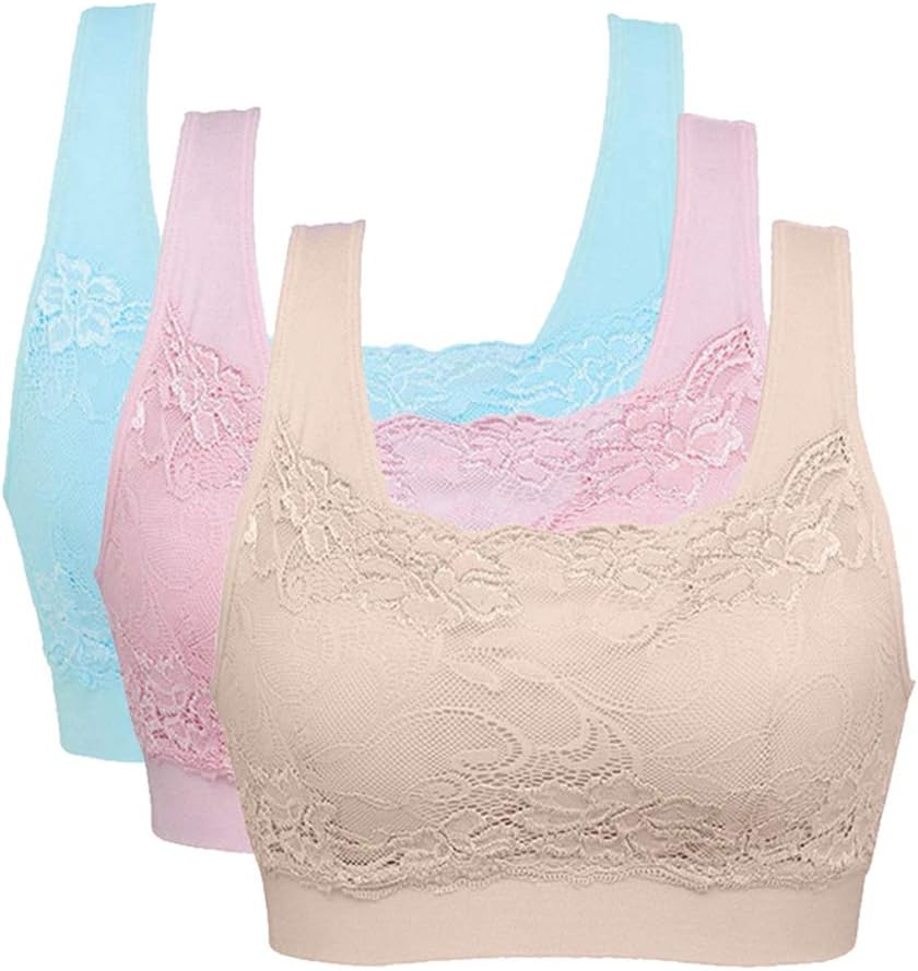 Litthing Women Sports Bra Seamless Comfortable Soft Breathable Ladies Lace Bras...